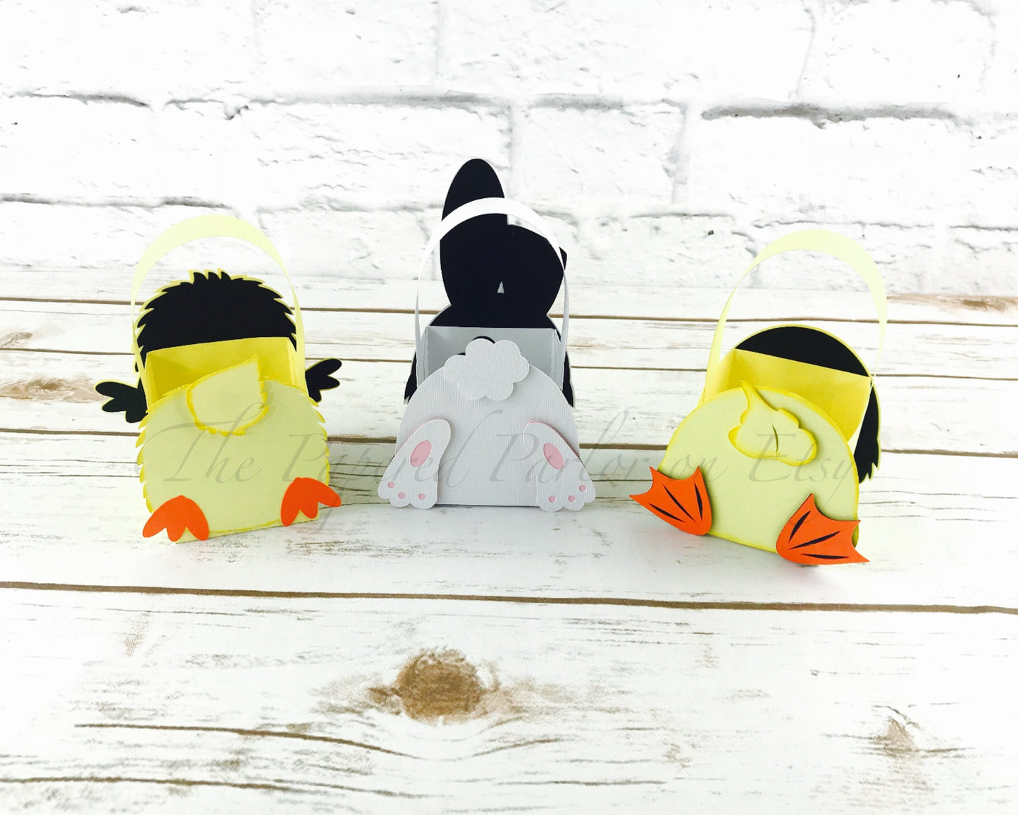 easter treat box: bunny, chick, duckling party favors
