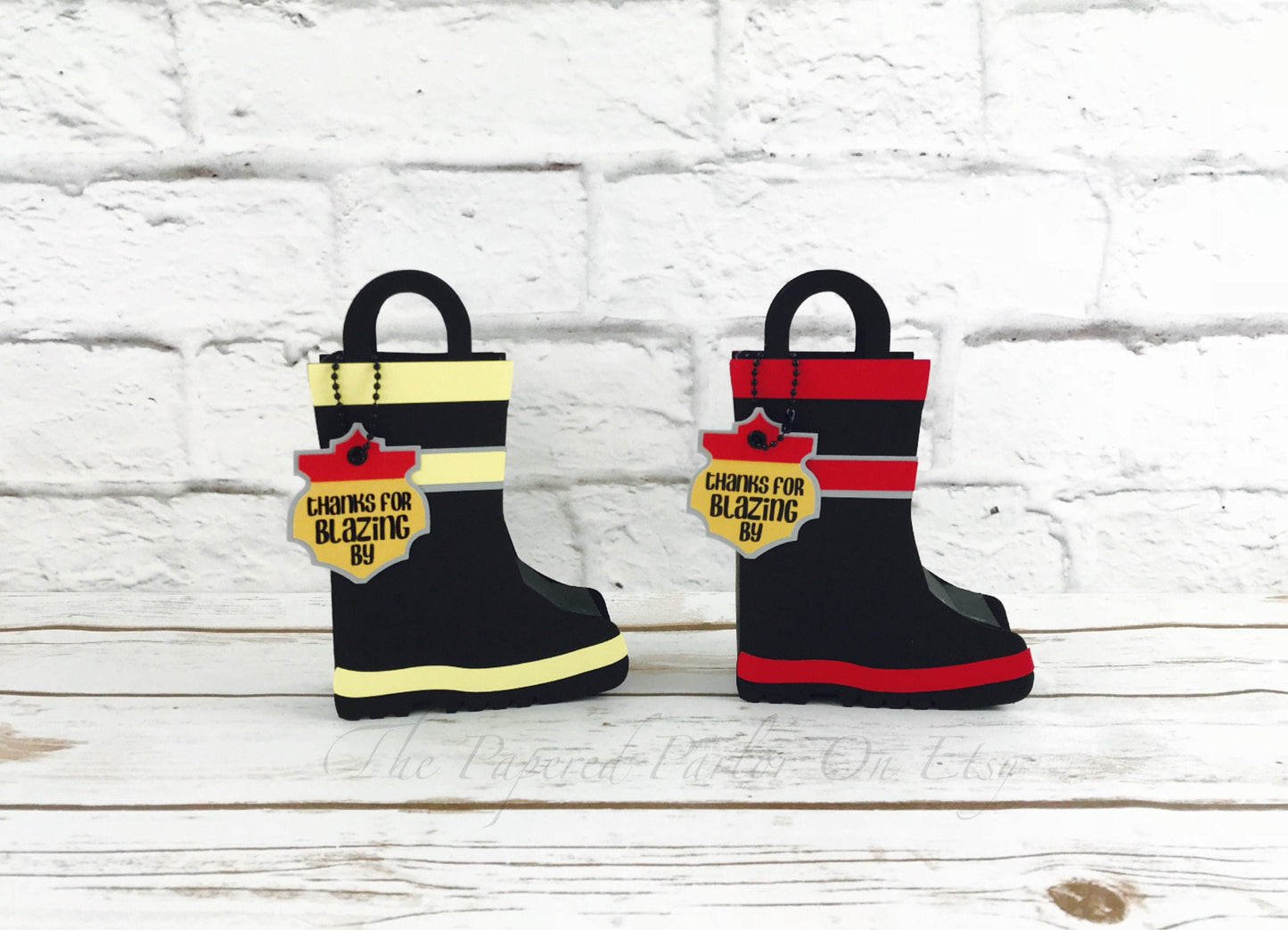 fireman boot party bag: firefighter birthday favor