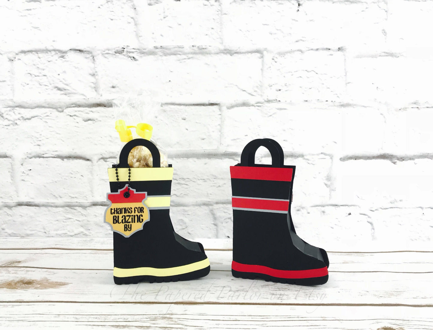 fireman boot party bag: firefighter birthday favor