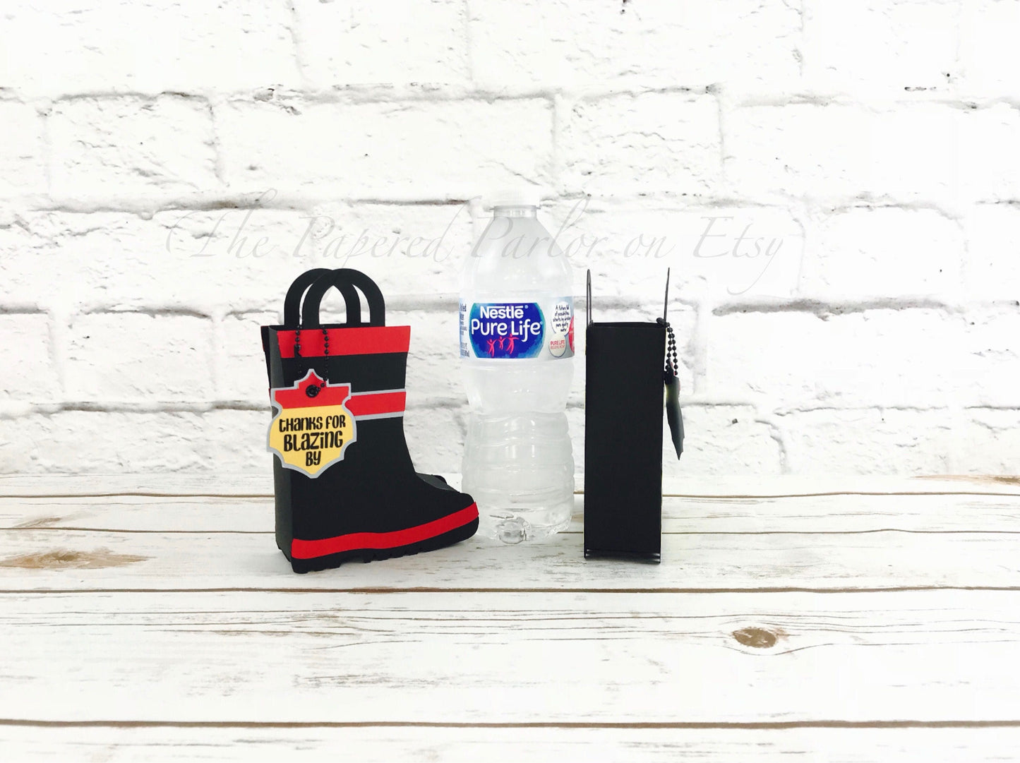 fireman boot party bag: firefighter birthday favor