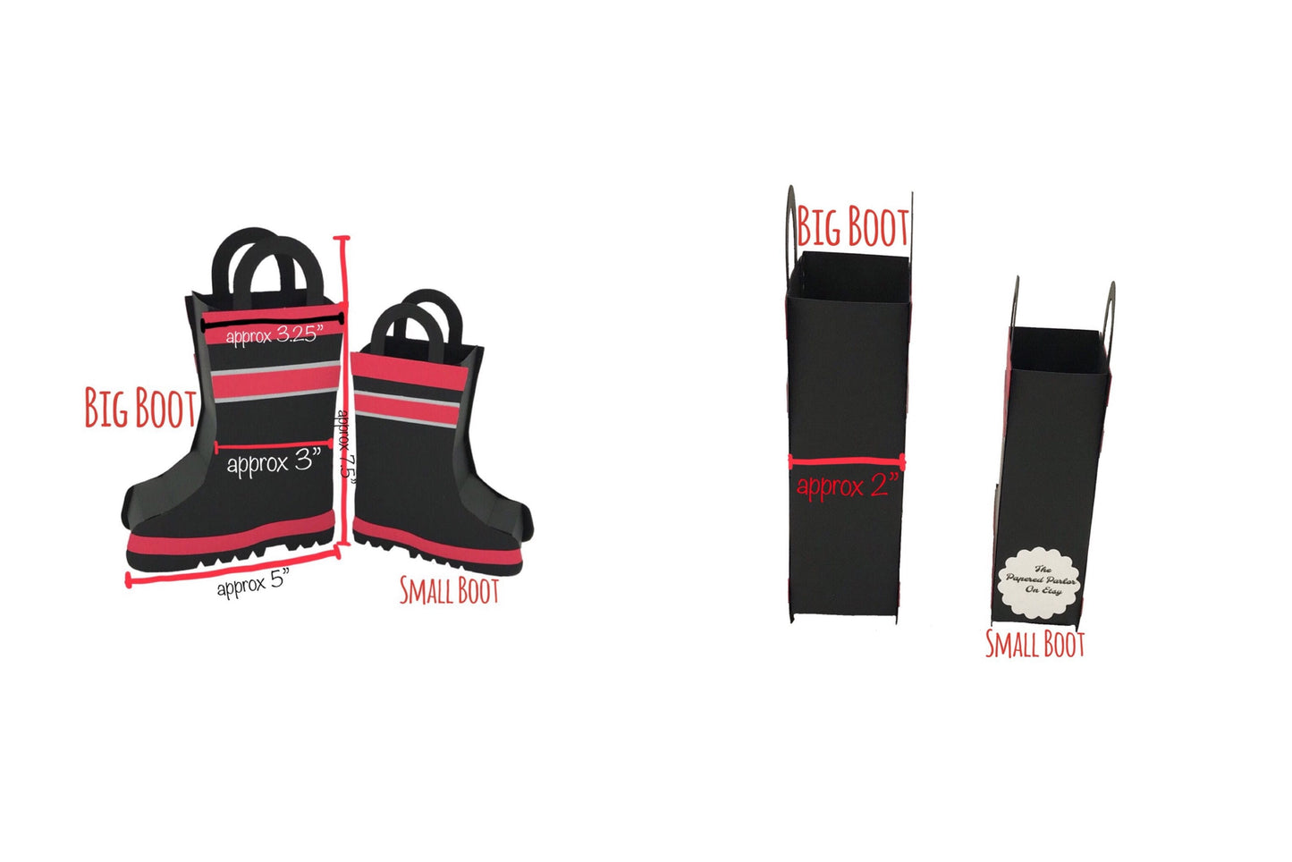 fireman boot party bag: firefighter birthday favor