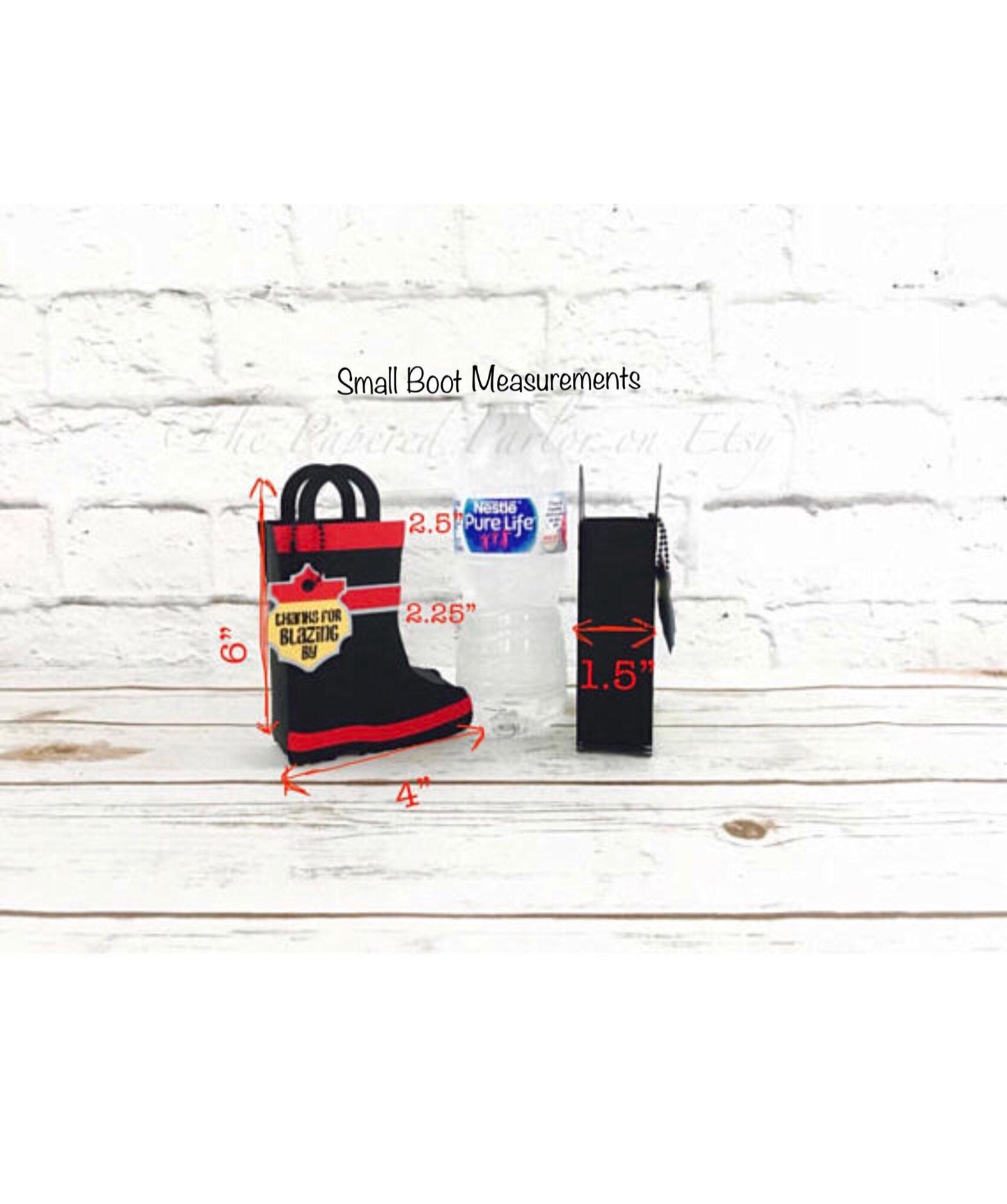 fireman boot party bag: firefighter birthday favor