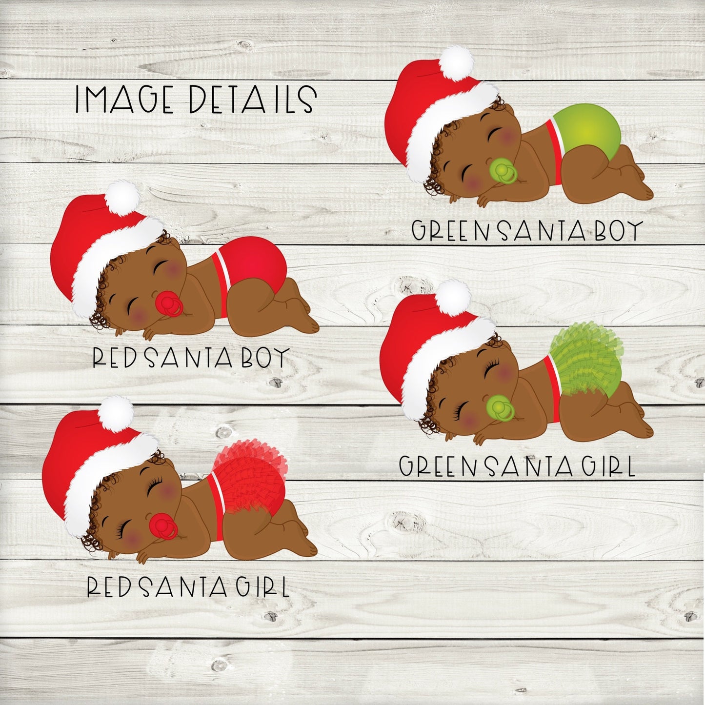 black santa baby cupcake toppers – christmas and birthday cupcake decorations (set of 12)