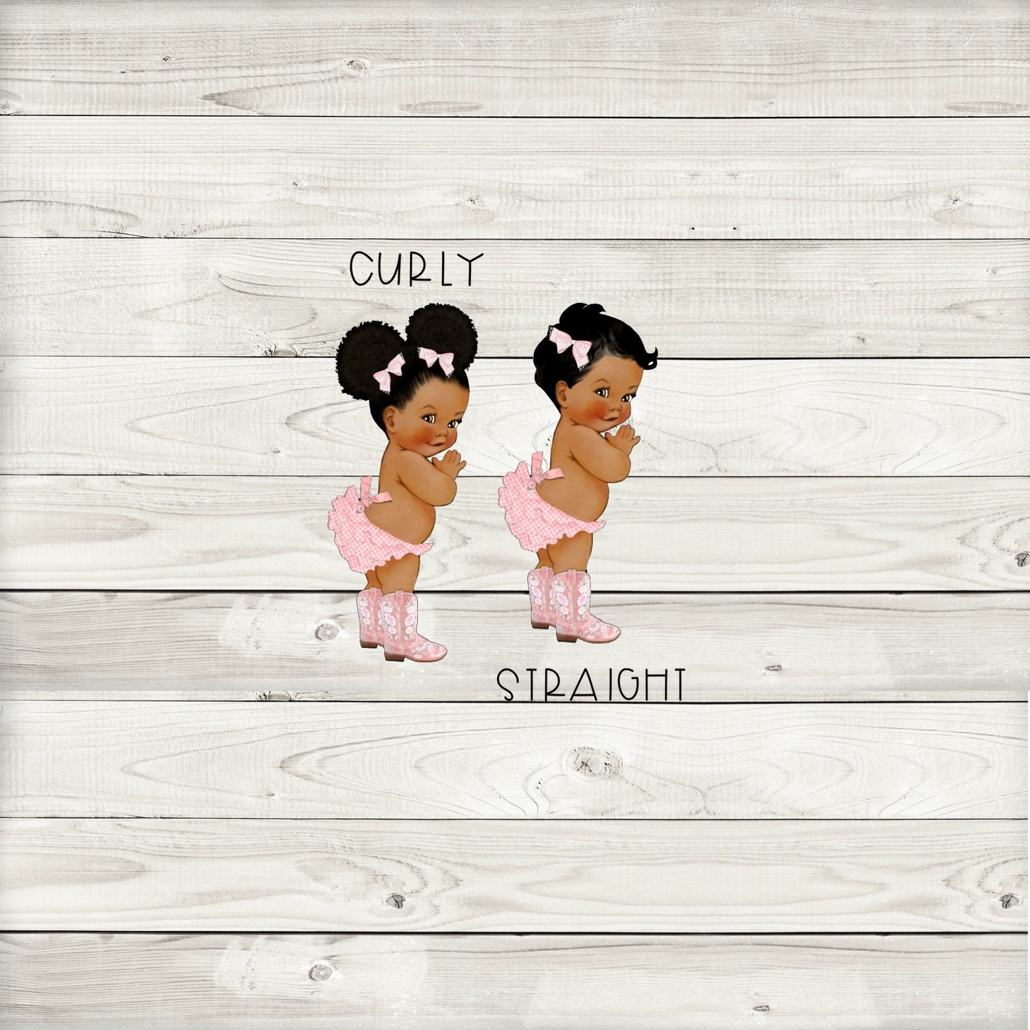 western pink gingham cowgirl baby shower cupcake toppers (set of 12) pg01b