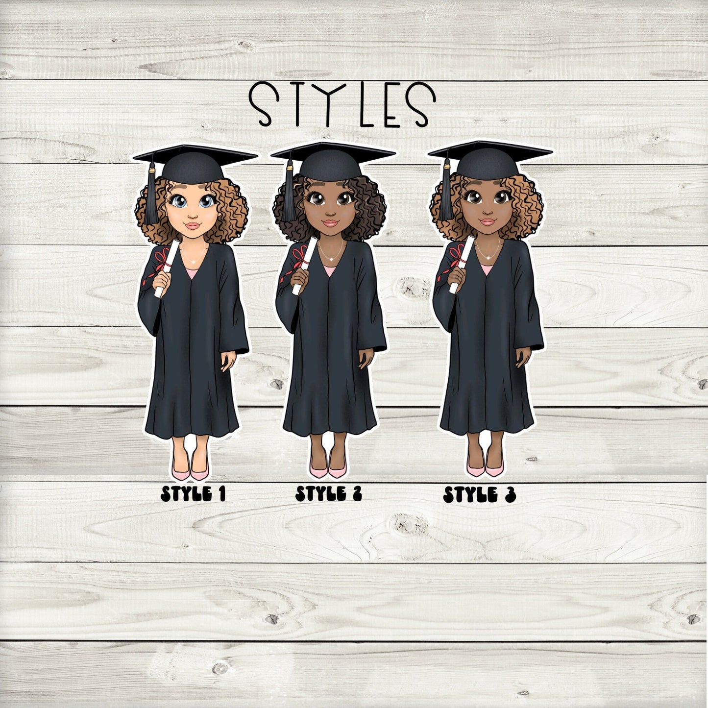african american graduation cupcake toppers - set of 12