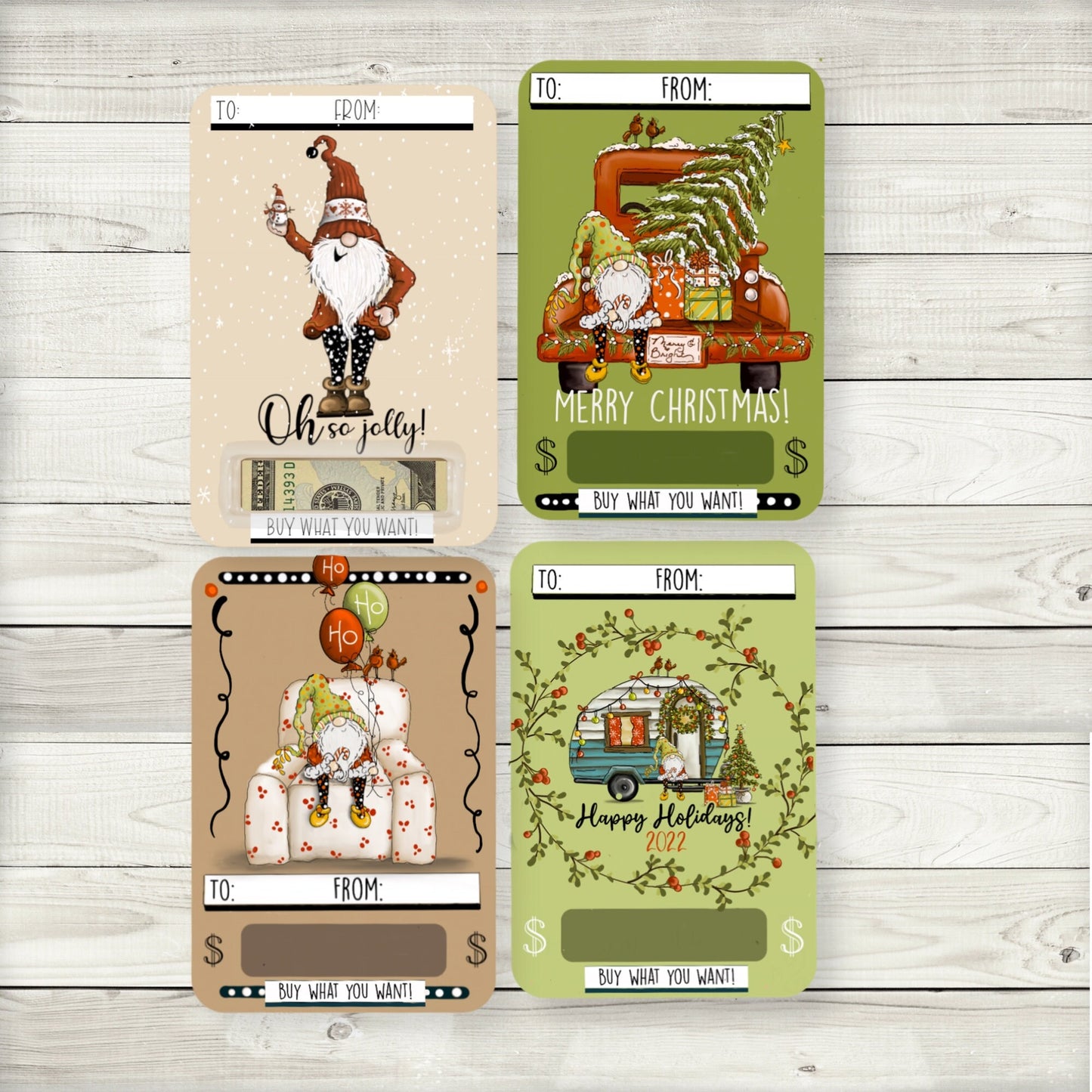 christmas gnome money card holders: funny cash gift cards