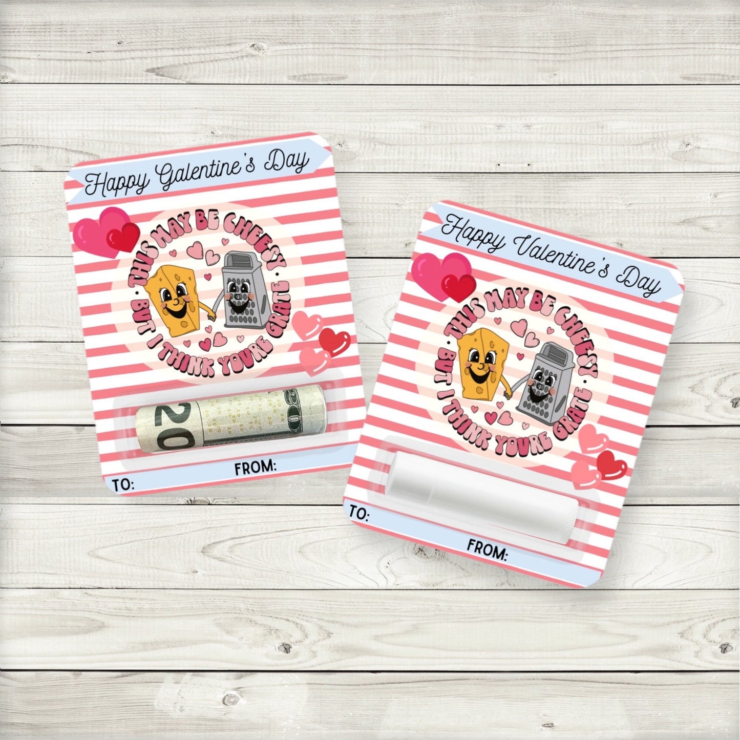 funny valentine's day money card holder: 'i think you're grate' gift
