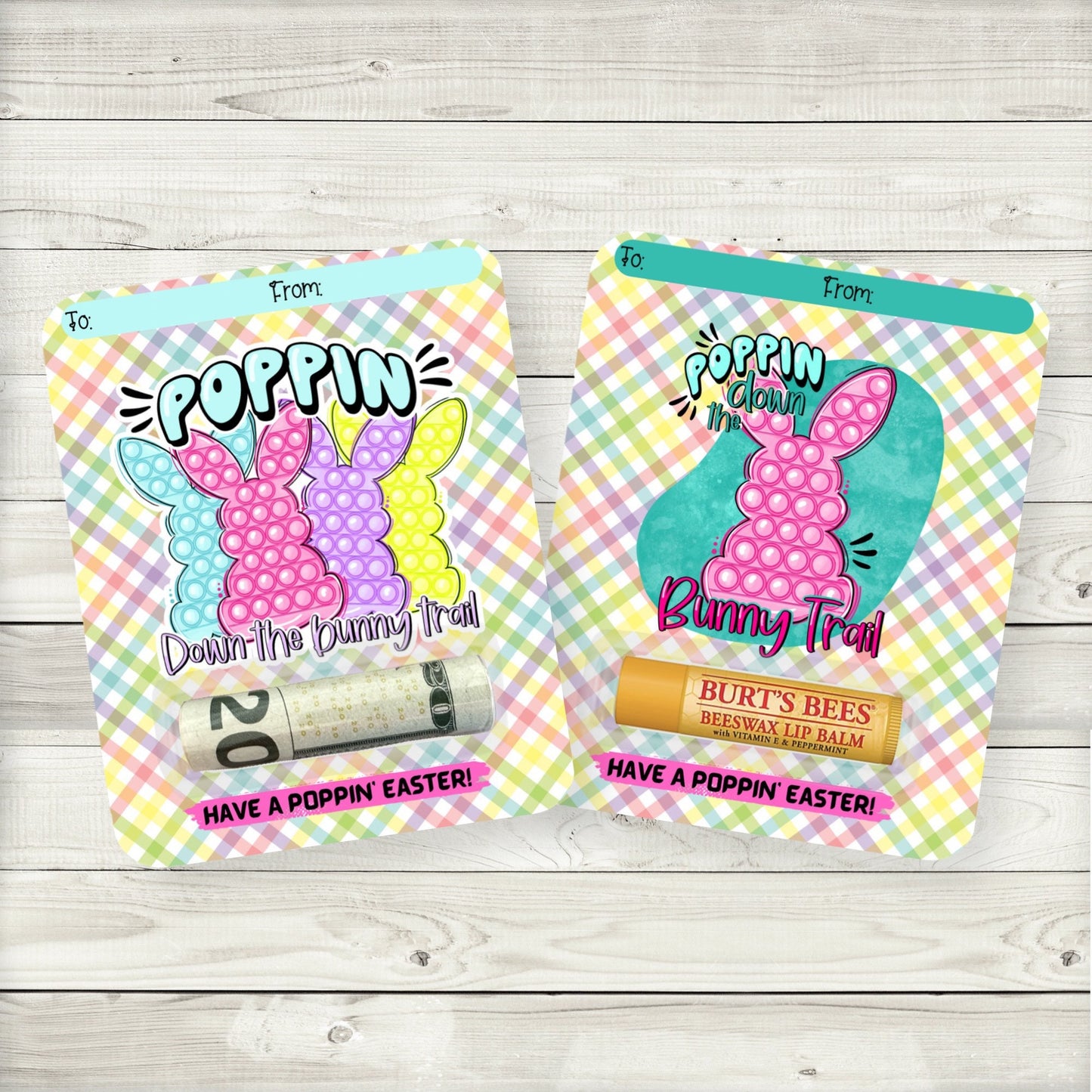 poppin easter money card holder: lip balm or cash gift