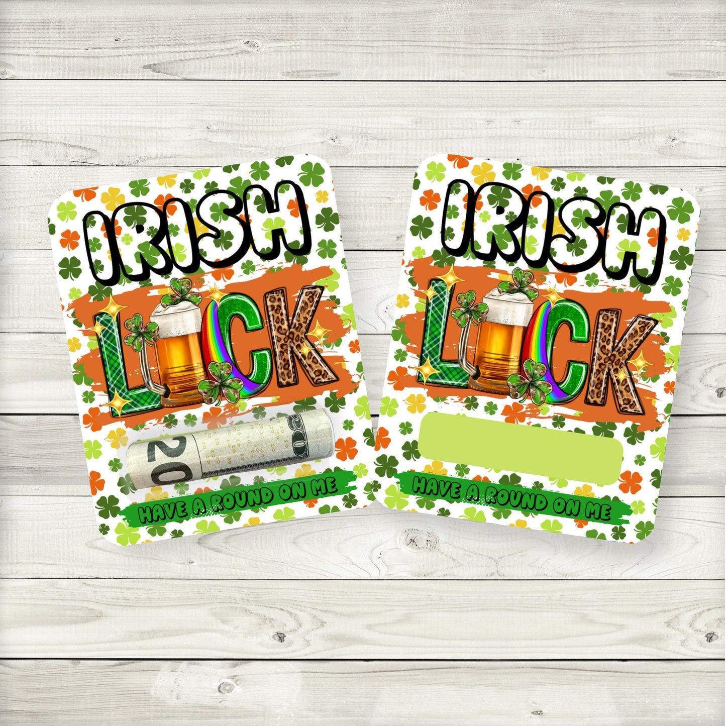 st patrick's day money card holder: irish luck drinks