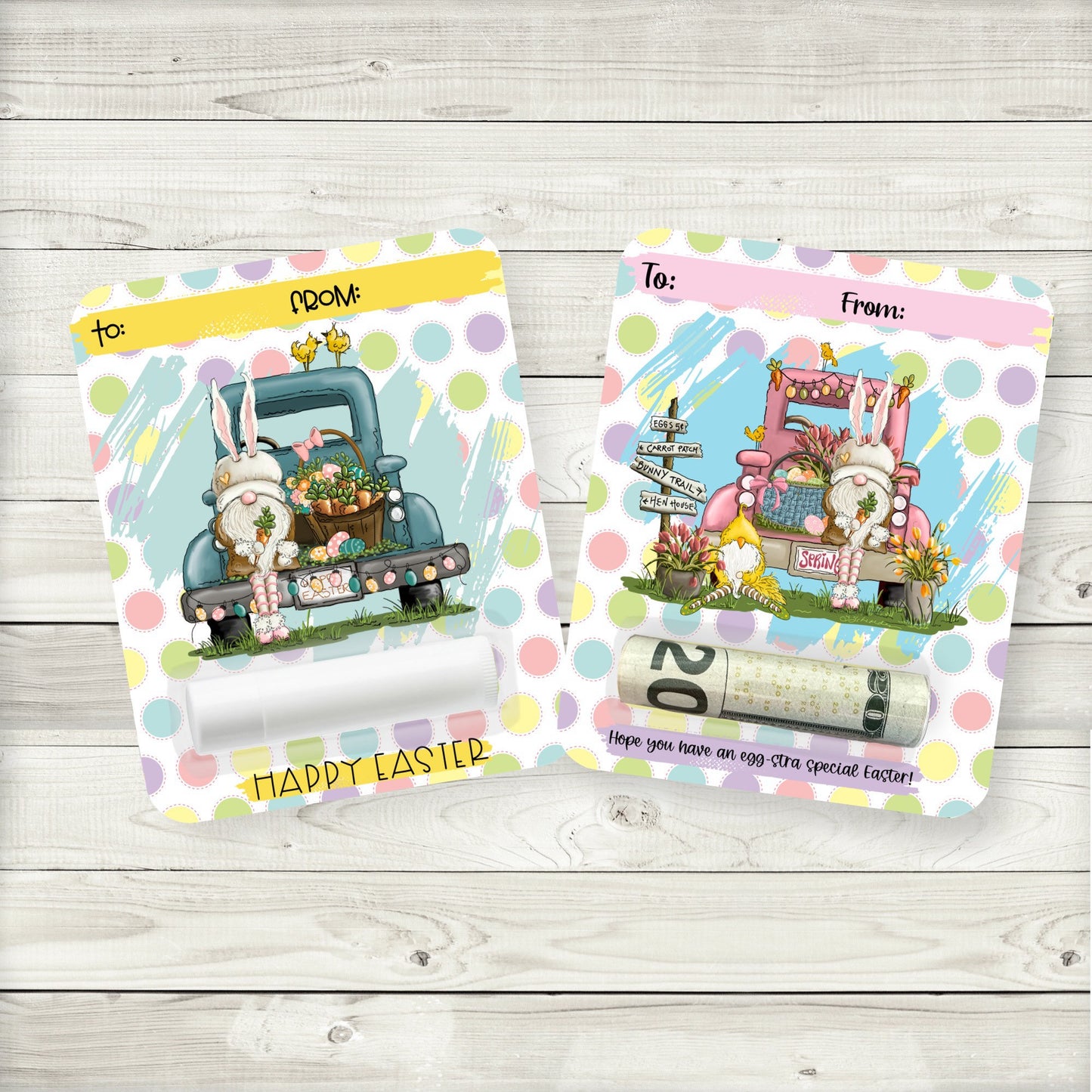 easter money card holder: lip balm gift card stuffer