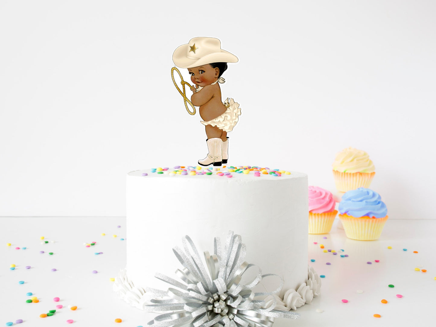cowgirl cake topper: pink rodeo birthday party decor