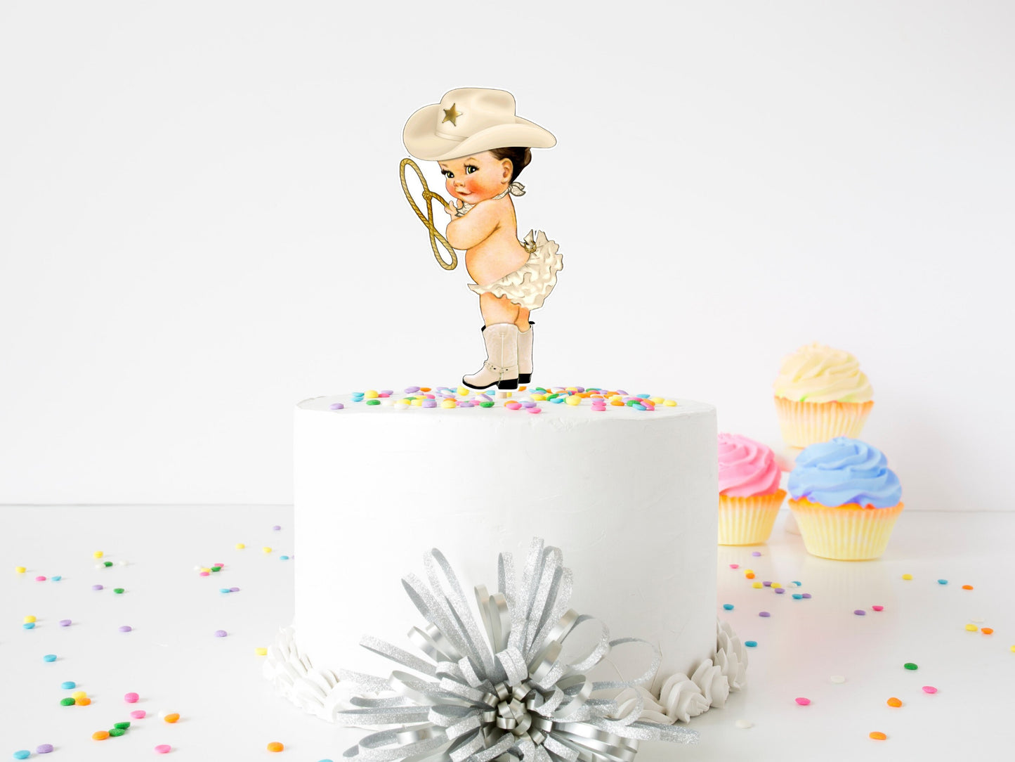 cowgirl cake topper: pink rodeo birthday party decor