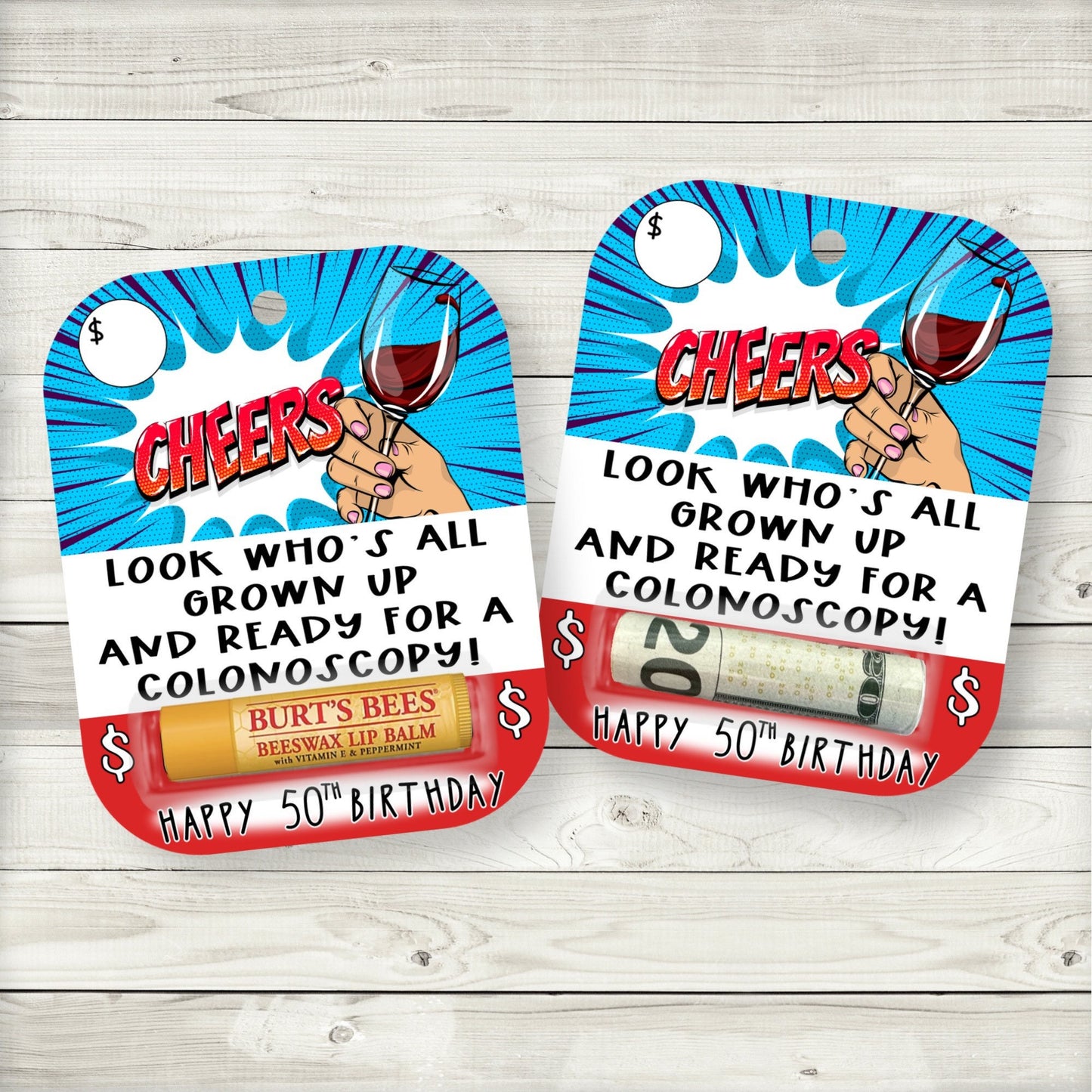 funny colonoscopy birthday money card: humorous elderly gift