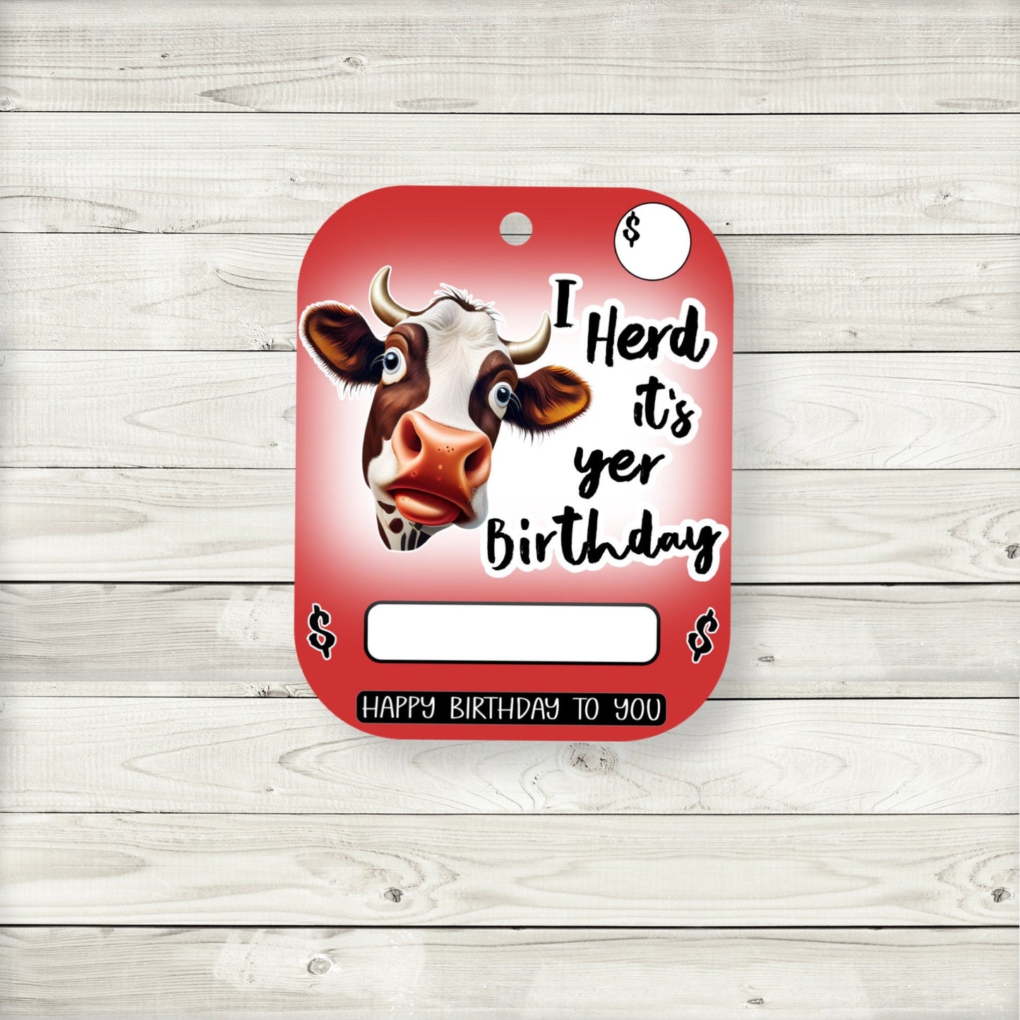happy birthday heifer money card holder