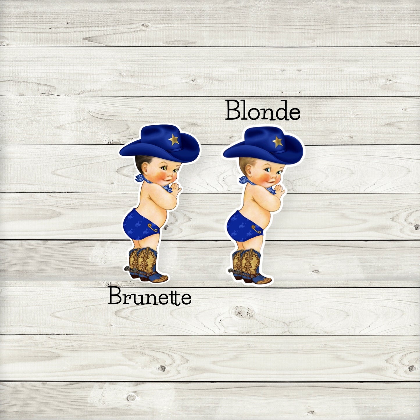 cowboy baby shower cupcake toppers: western birthday (set of 12)