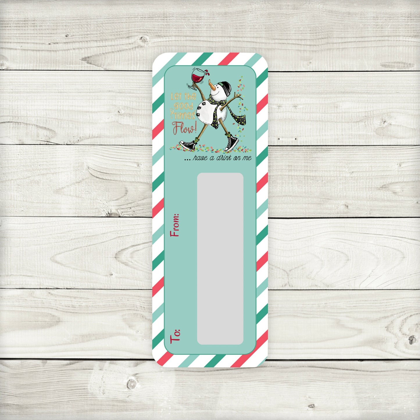 snowman christmas money card holder (1.75 x 4.75 inches)