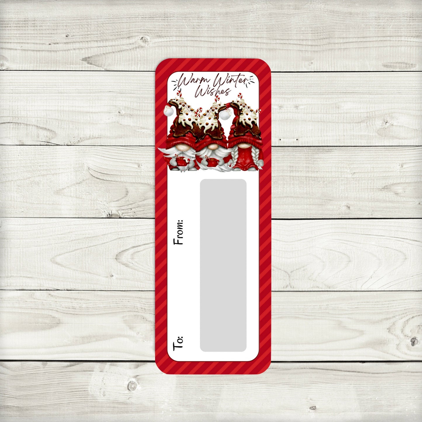 hot chocolate gnome mini money card - cozy christmas cash holder gift idea