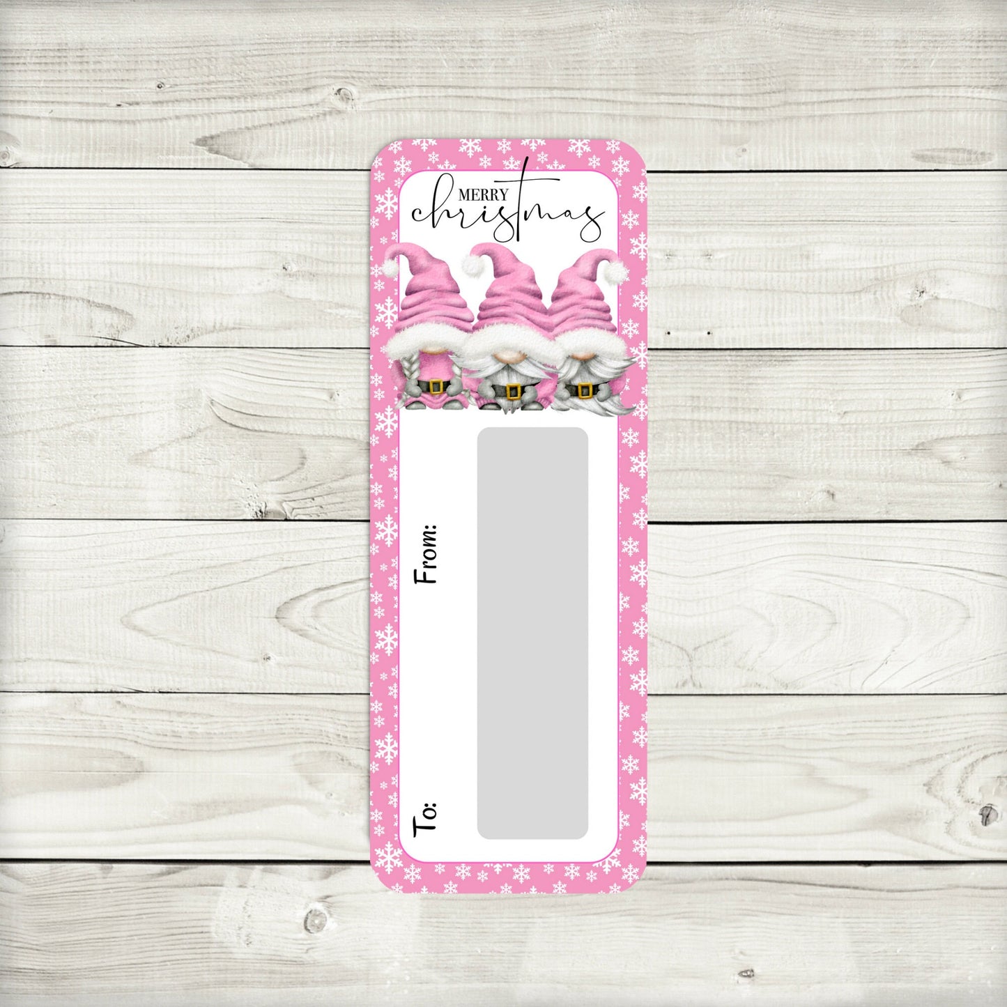 pink christmas santa gnomes money card holder