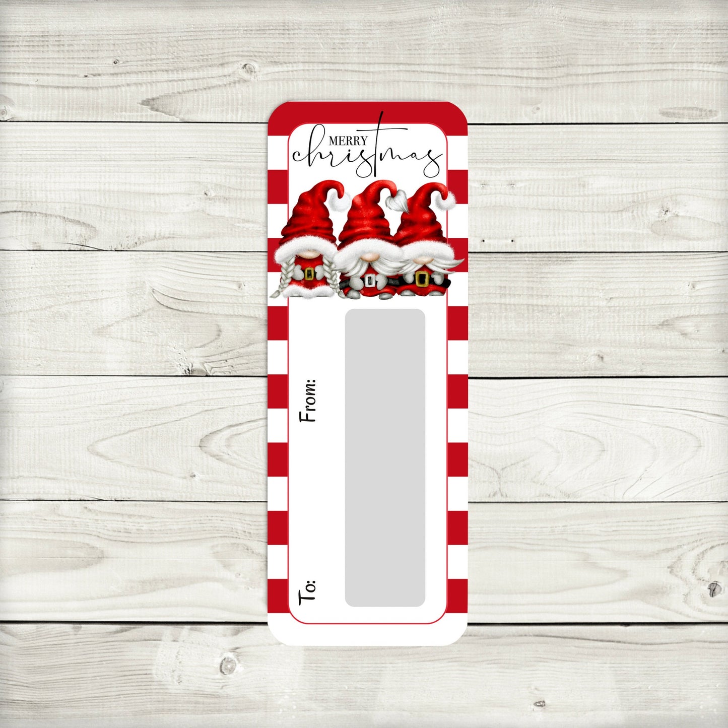 santa gnome christmas money card holder (1.75 x 4.75 inches)