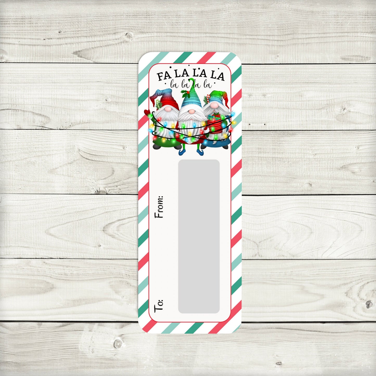 christmas gnome money card holder: holiday cash gift, christmas lit gnomes
