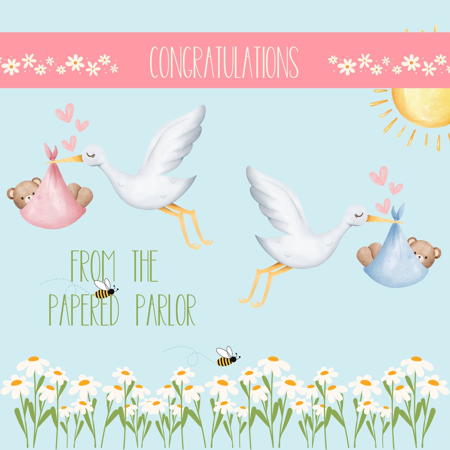 eucalyptus baby shower invitations: minimalist 'and baby makes three' (digital download)