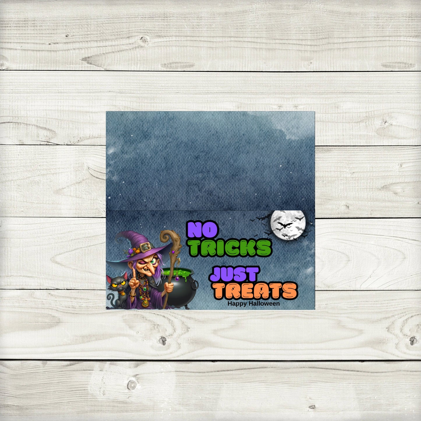 no tricks just treats, classroom party favors, 4.15” x 2” toppers