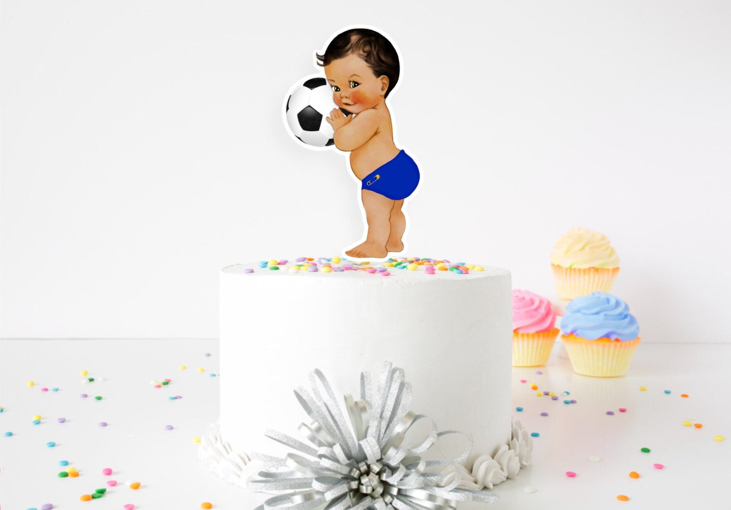 goals or bows, gender reveal, twin birthday, 4”, 6” or 9” cake topper decorations