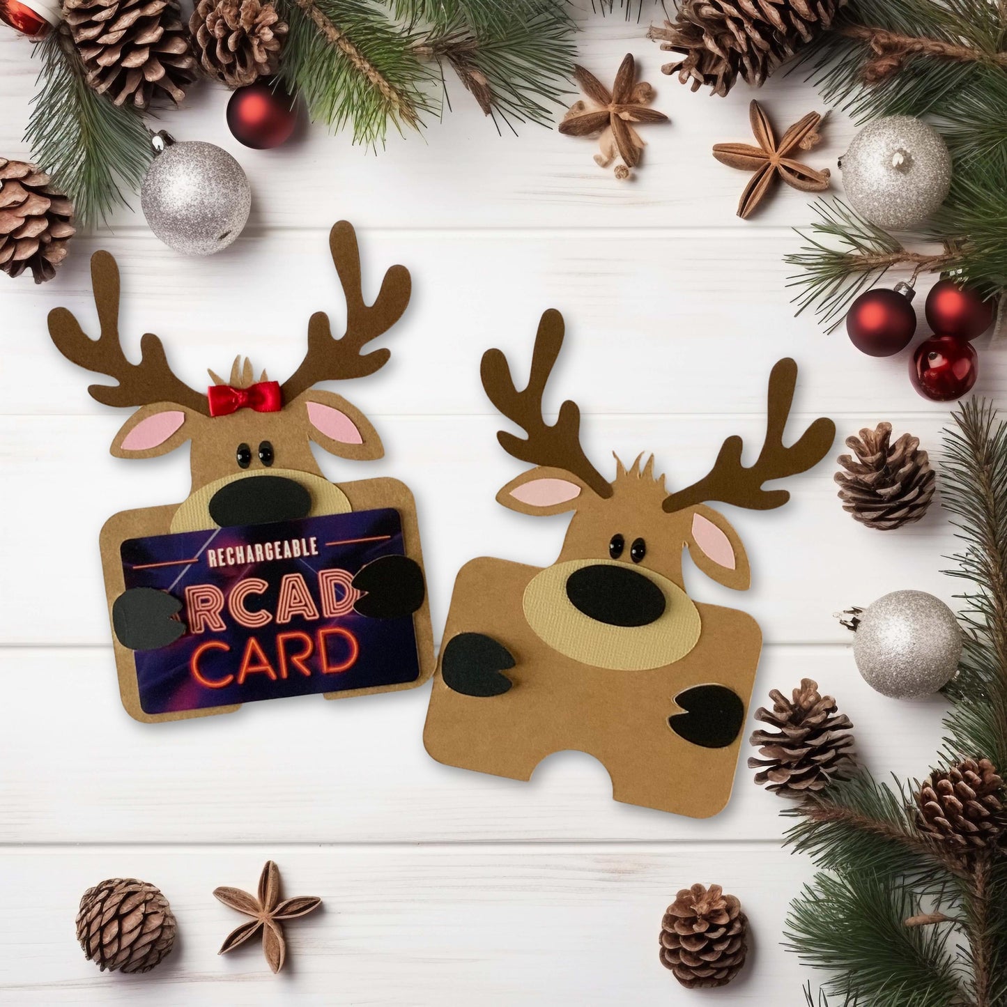 christmas money holder, reindeer gift card holder