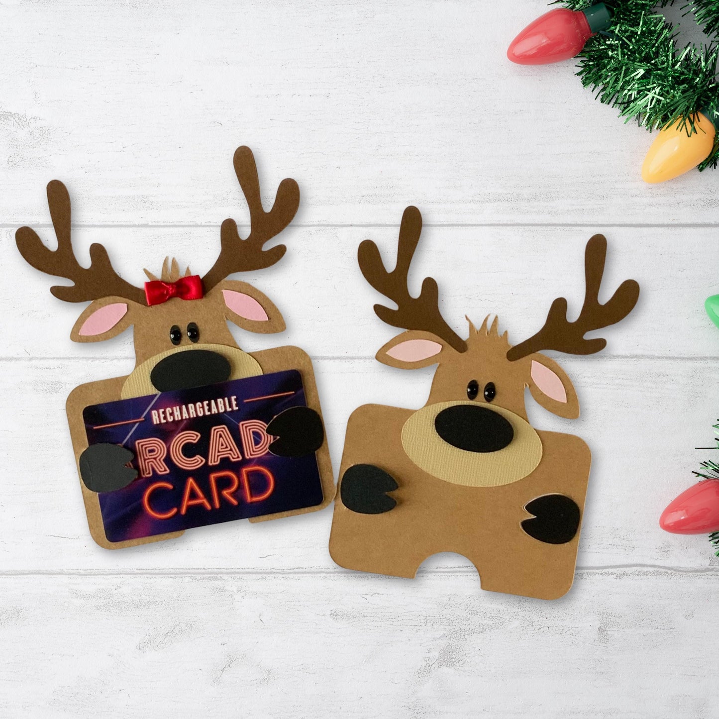 christmas money holder, reindeer gift card holder
