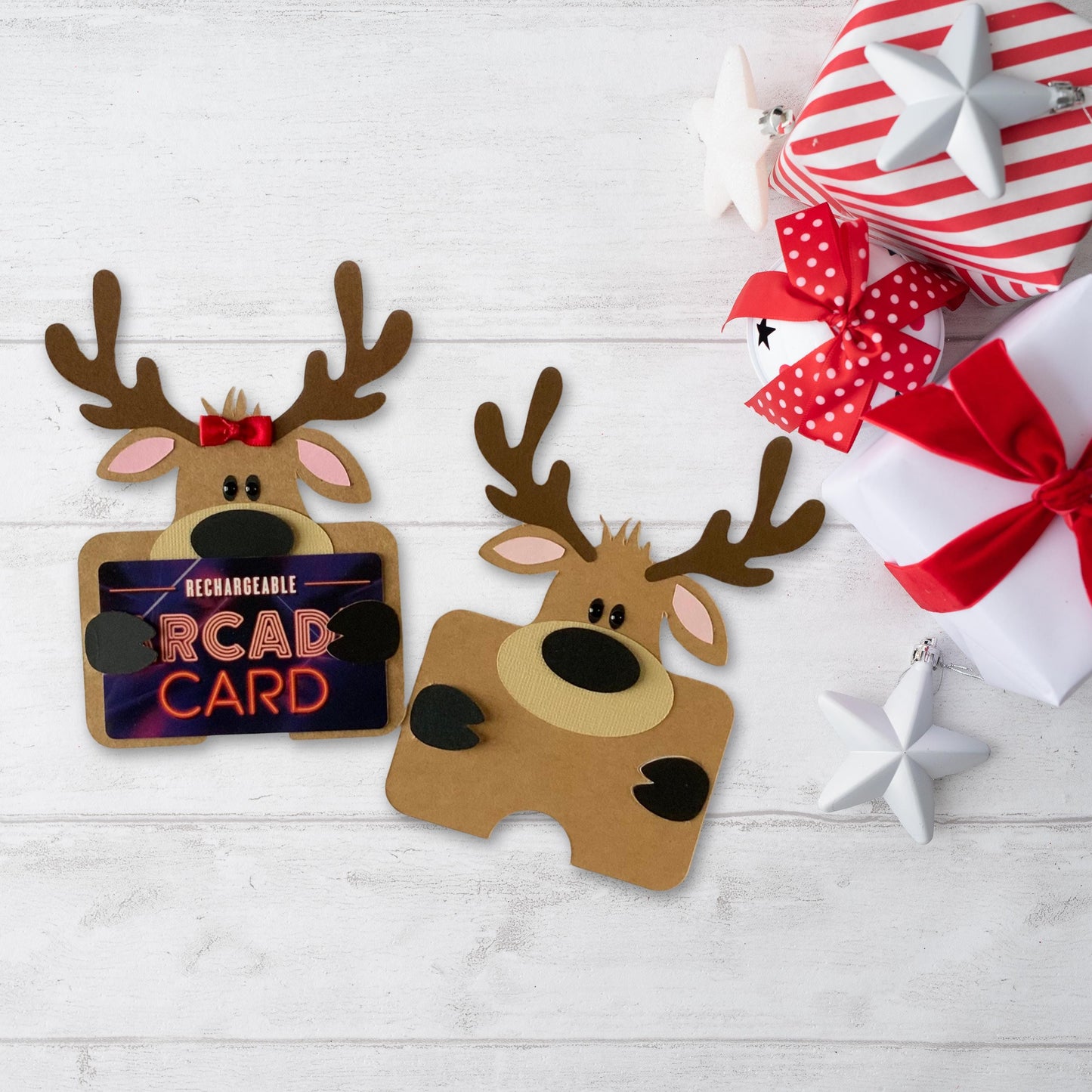 christmas money holder, reindeer gift card holder
