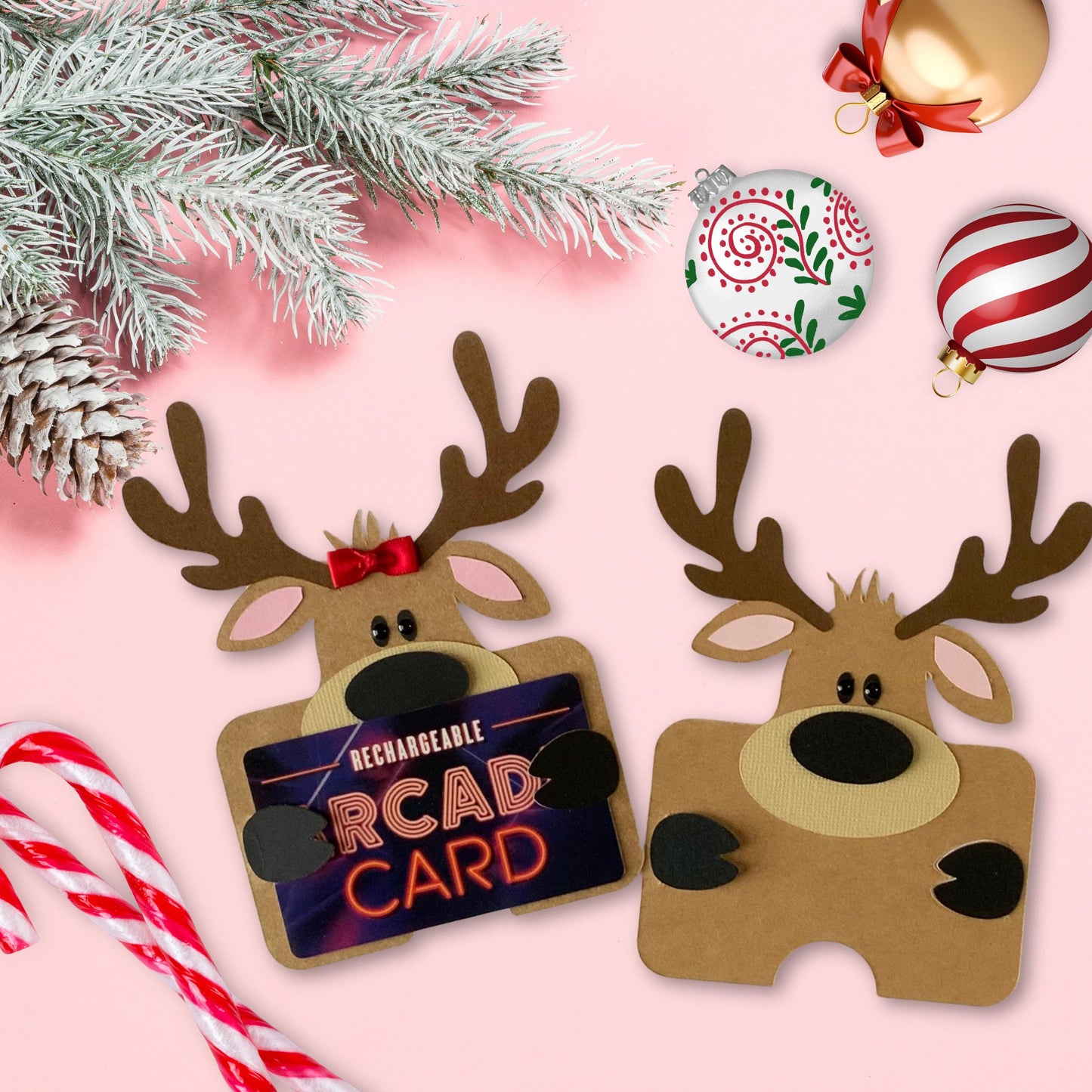christmas money holder, reindeer gift card holder