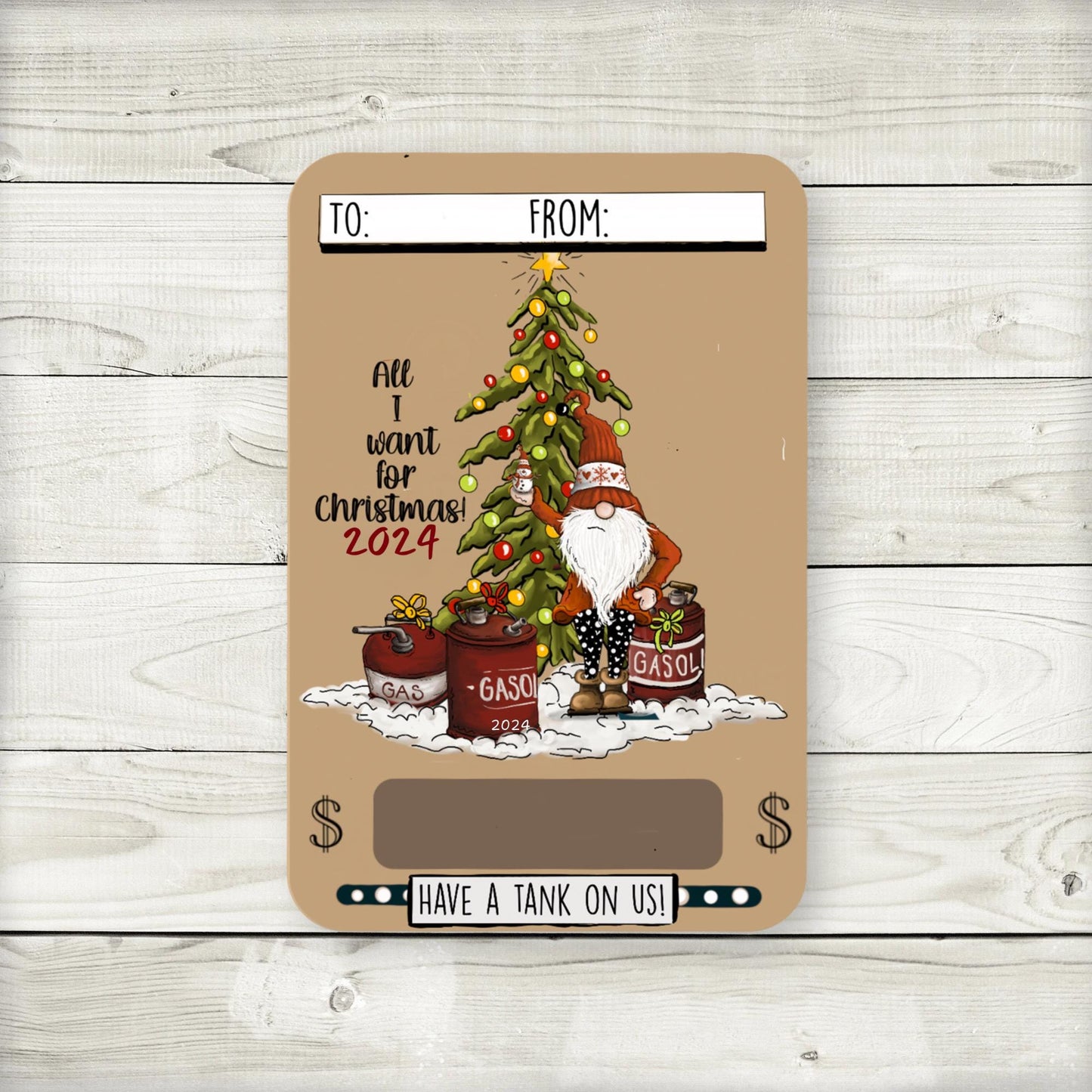 retro christmas gas money card holder: vintage stocking stuffer