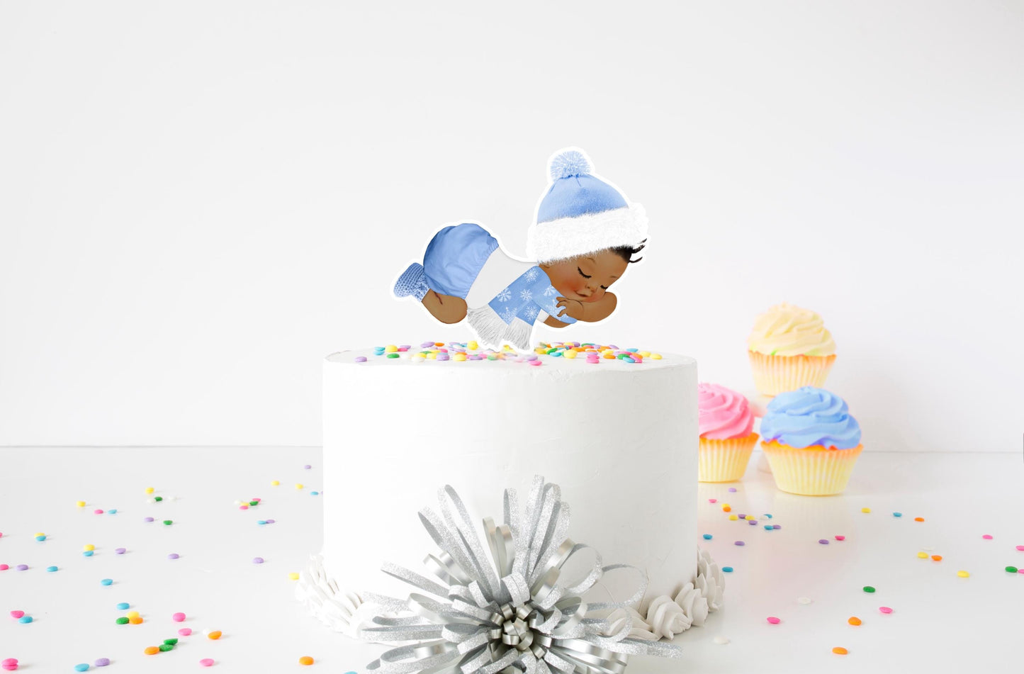 winter wonderland baby shower cake topper