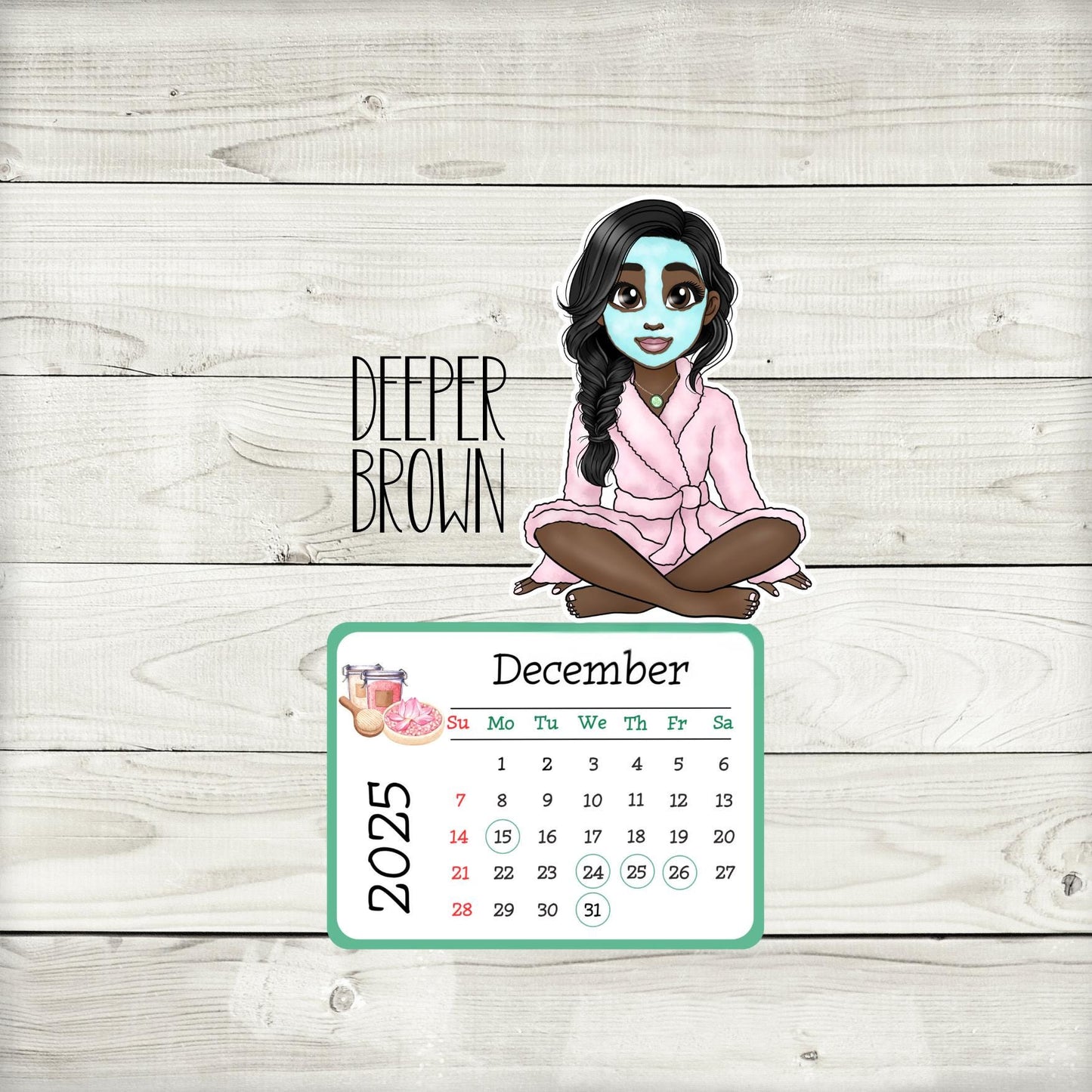 2025 mini spa desk calendar: african american self care