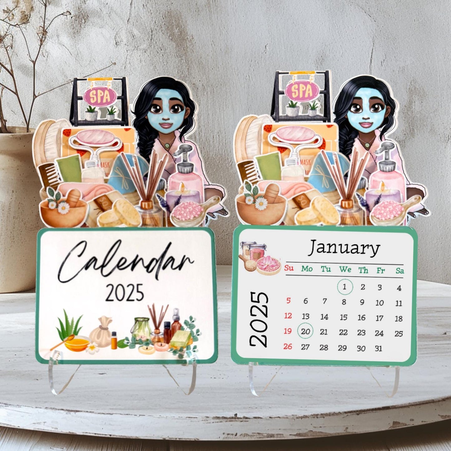 2025 mini spa desk calendar: african american self care