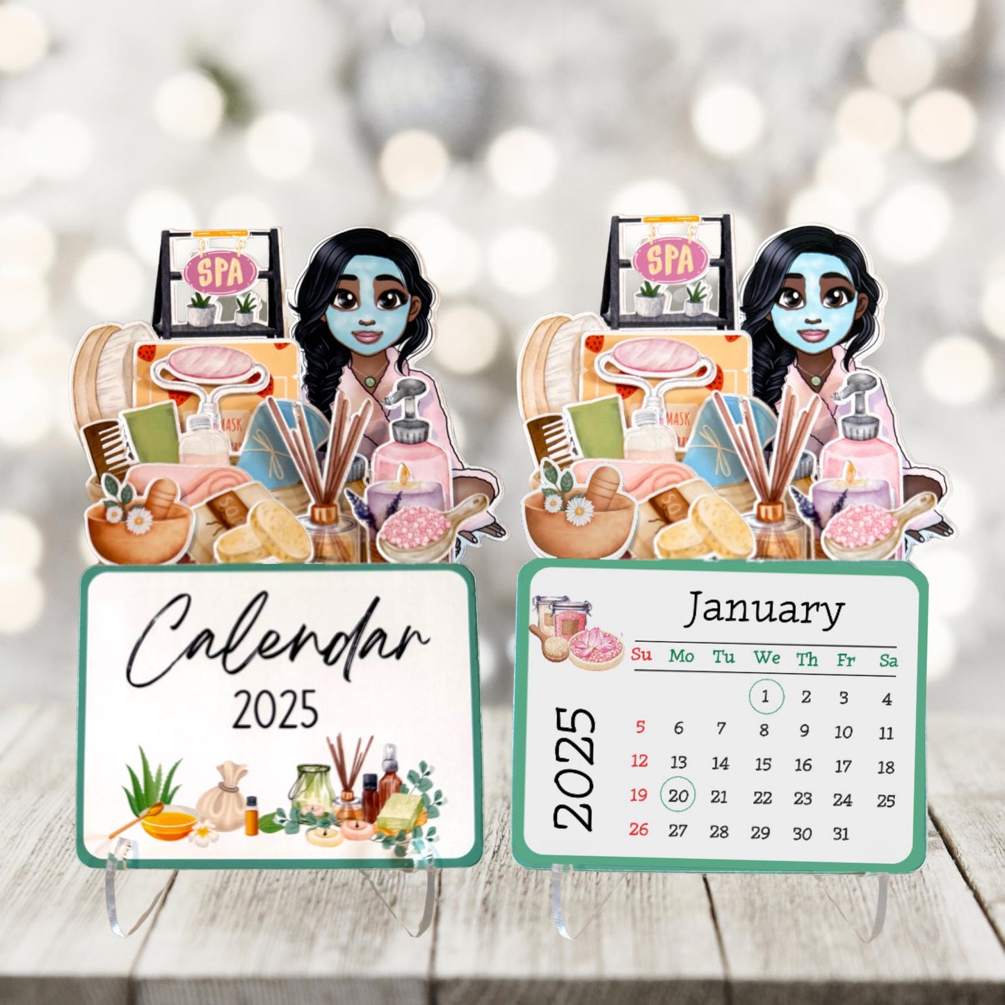 2025 mini spa desk calendar: african american self care