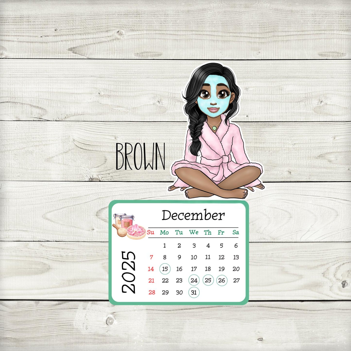 2025 mini spa desk calendar: african american self care