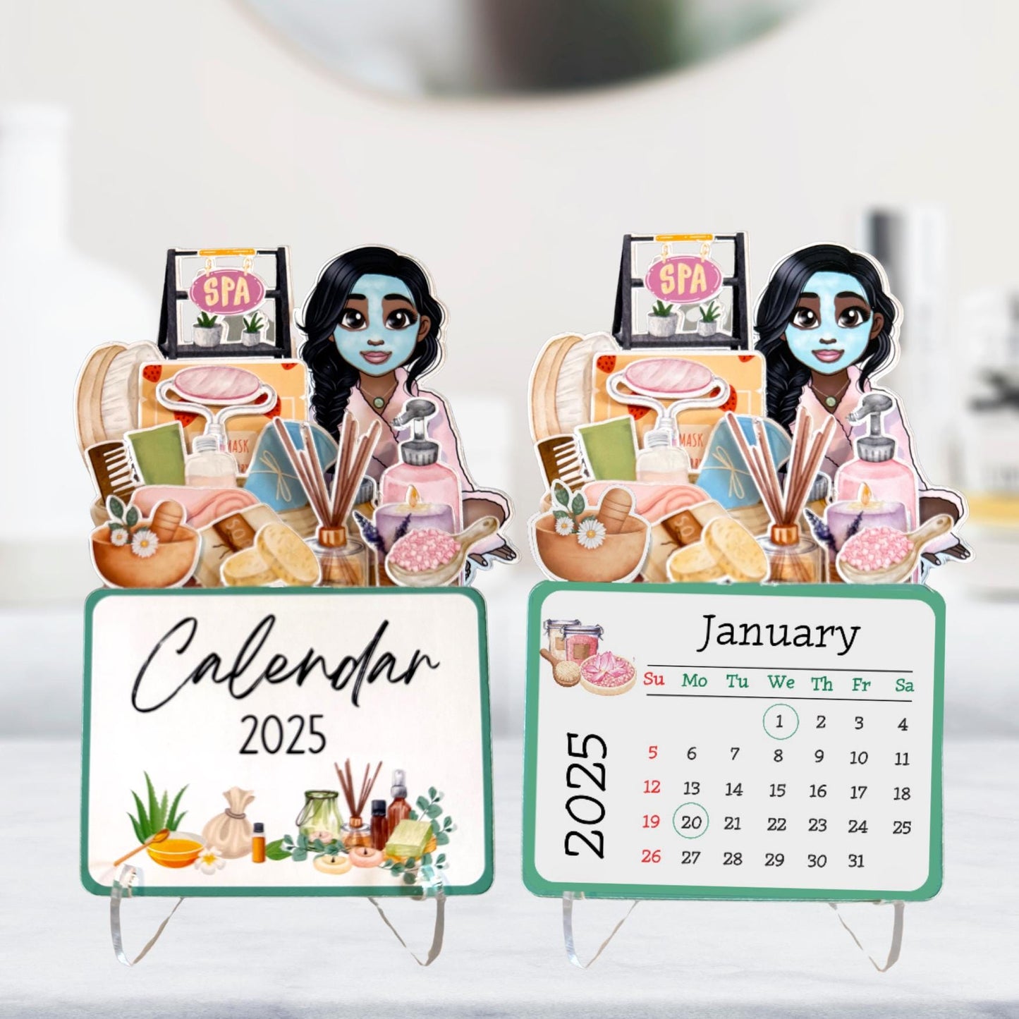 2025 mini spa desk calendar: african american self care