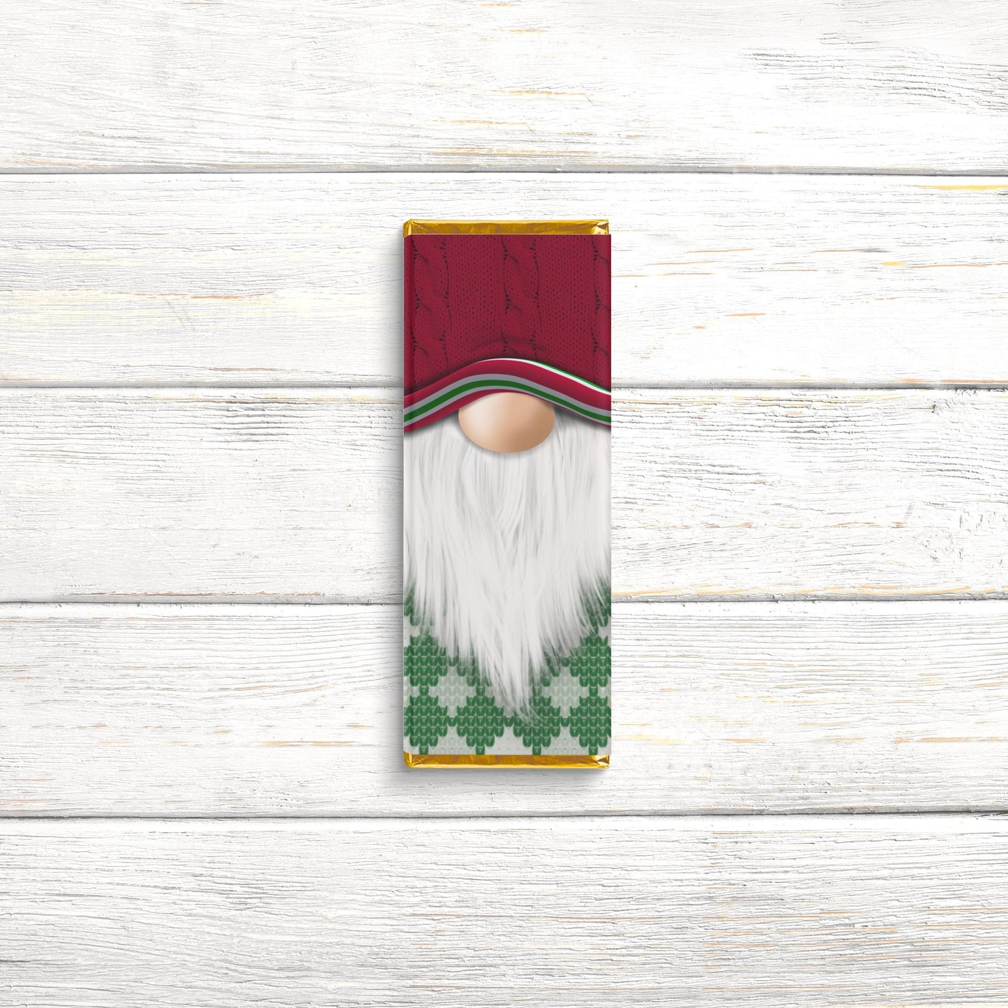 cozy christmas gnome chocolate bar wrappers: festive holiday favors