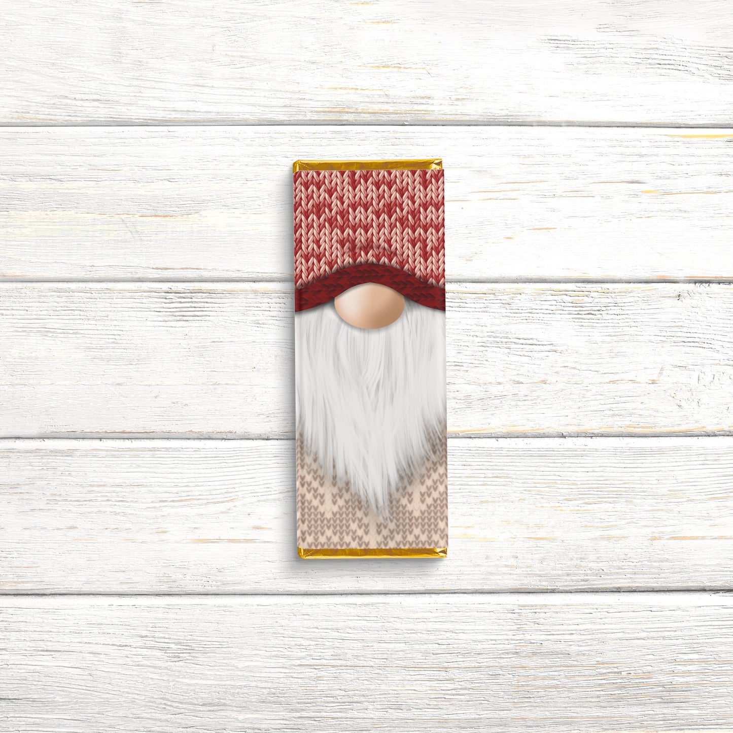 cozy christmas gnome chocolate bar wrappers: festive holiday favors