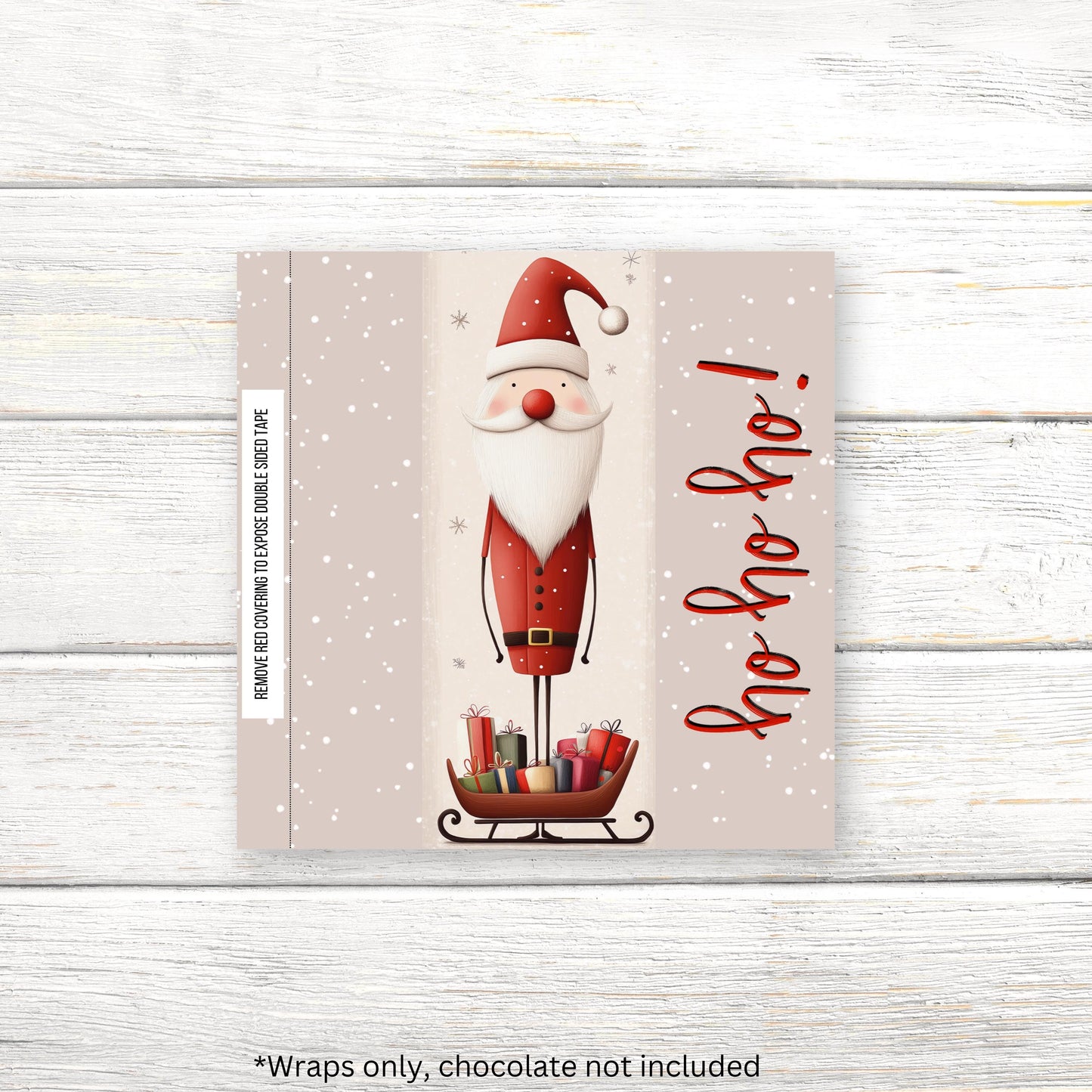 christmas candy bar wrappers | scandinavian santa | stocking stuffer favors | bulk party wrappers only