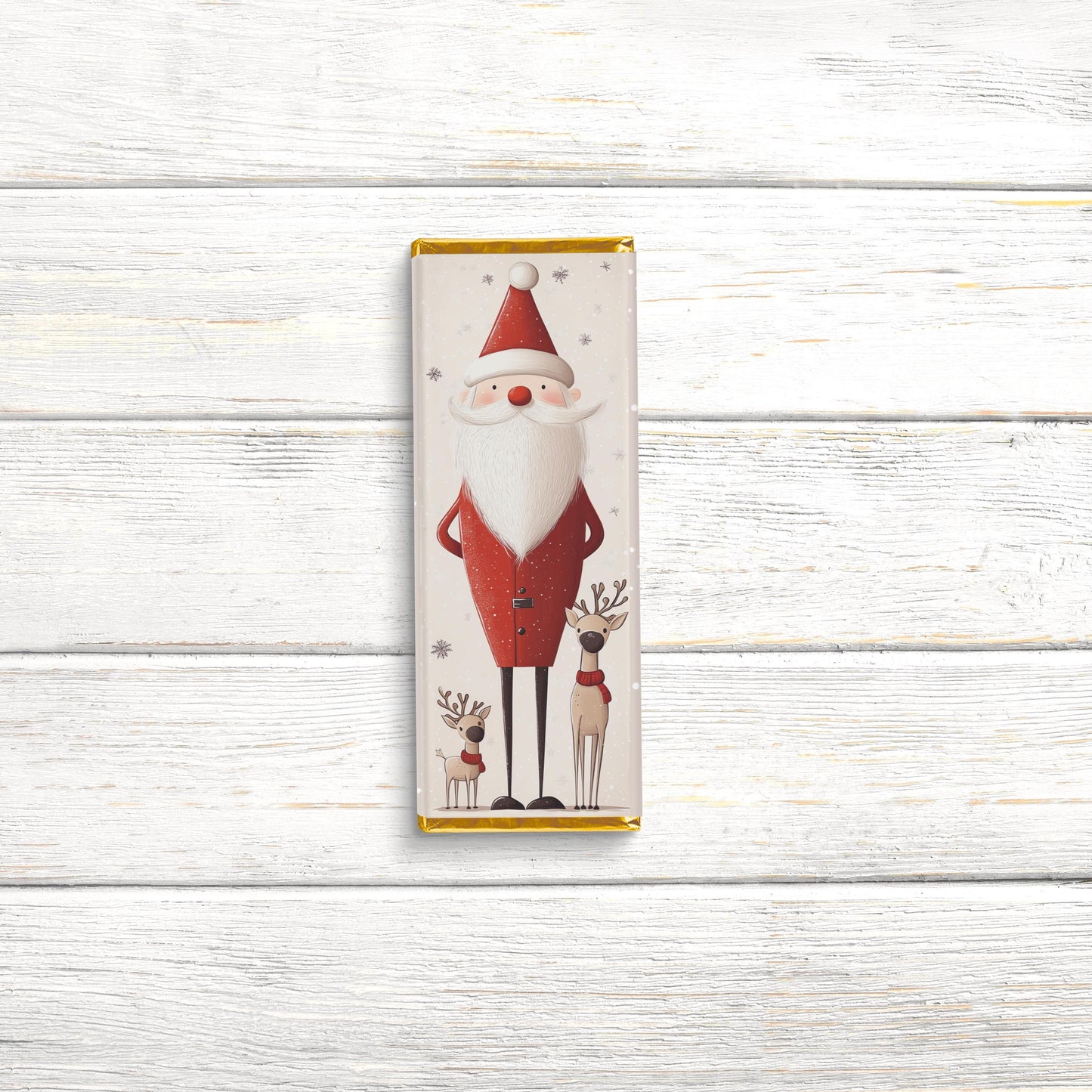christmas candy bar wrappers | scandinavian santa | stocking stuffer favors | bulk party wrappers only