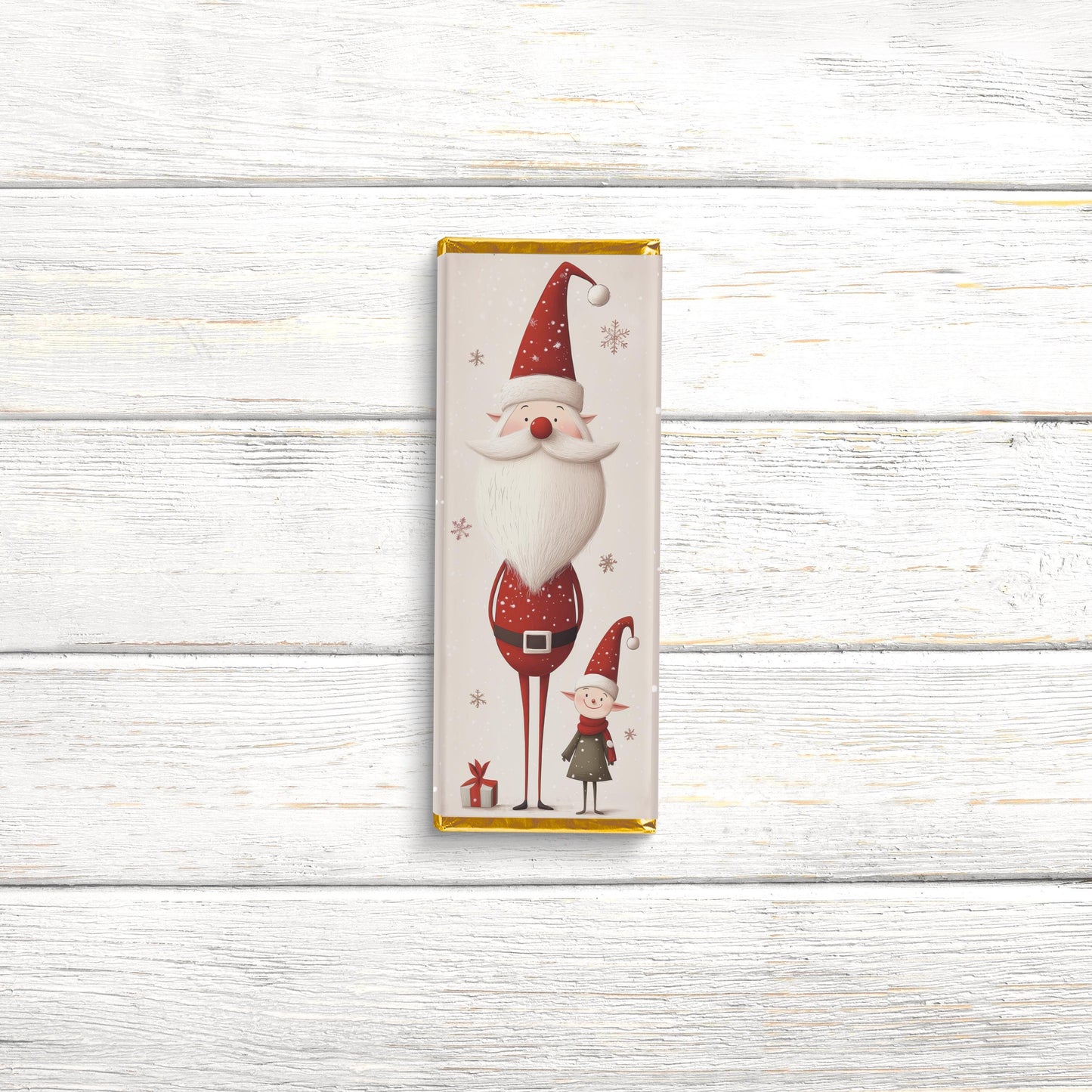 nordic santa chocolate bar wrappers: festive holiday party favors