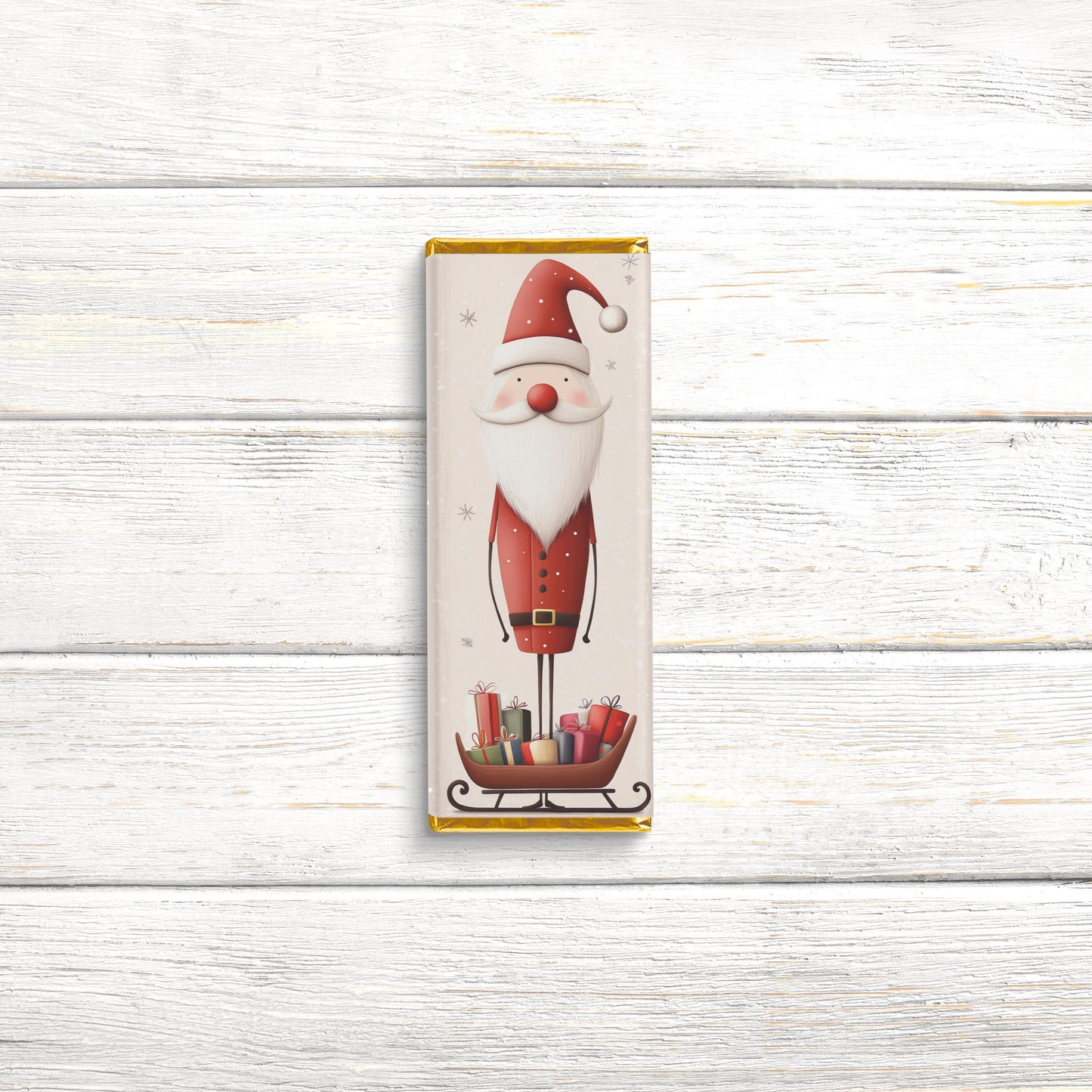 nordic santa chocolate bar wrappers: festive holiday party favors