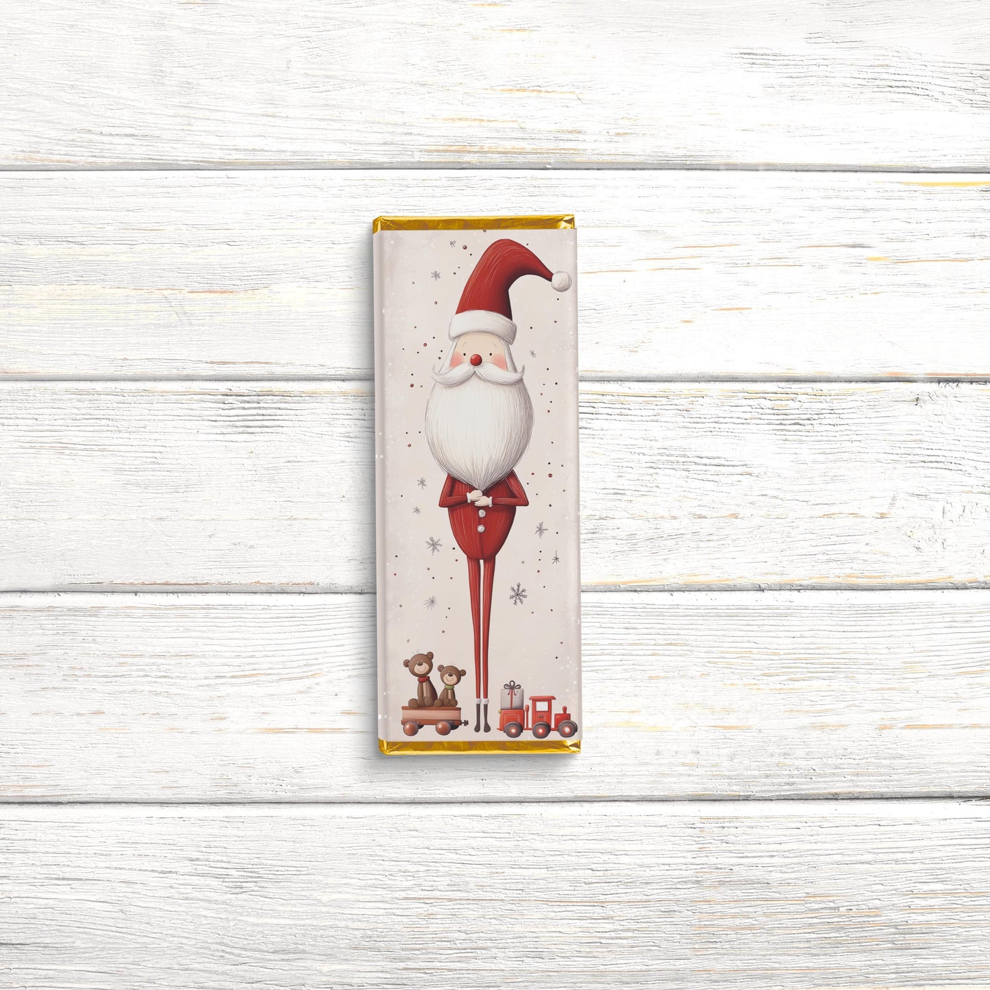 nordic santa chocolate bar wrappers: festive holiday party favors