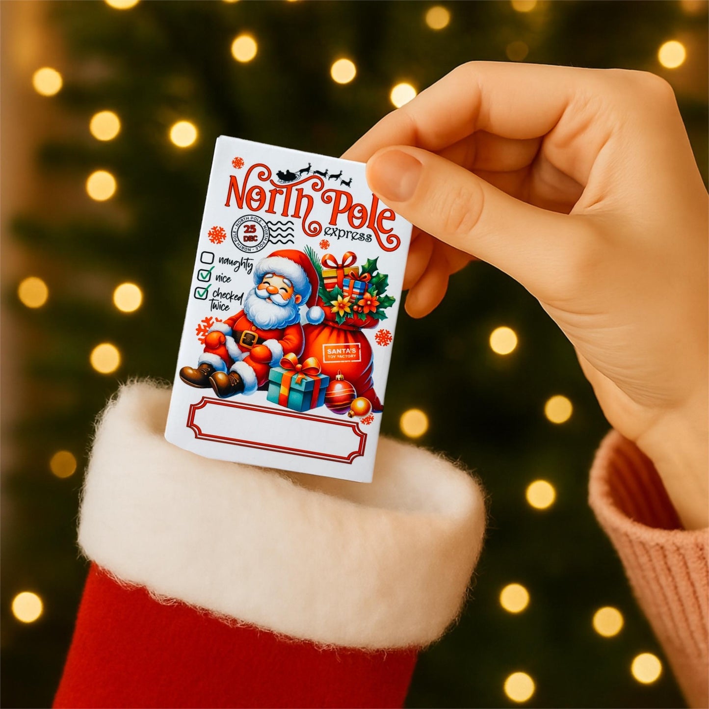 personalized santa gift card holder: north pole express christmas envelope, bulk favors