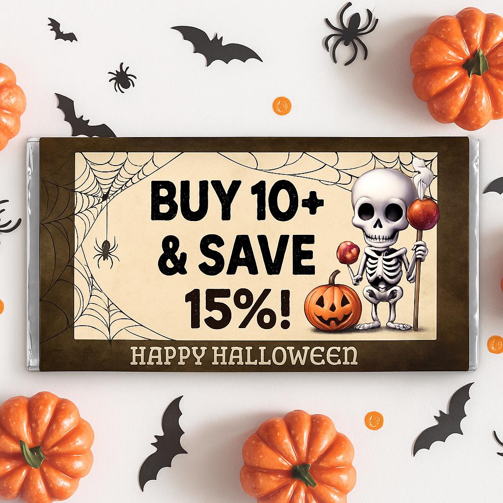 bugs and kisses halloween chocolate bar wrappers