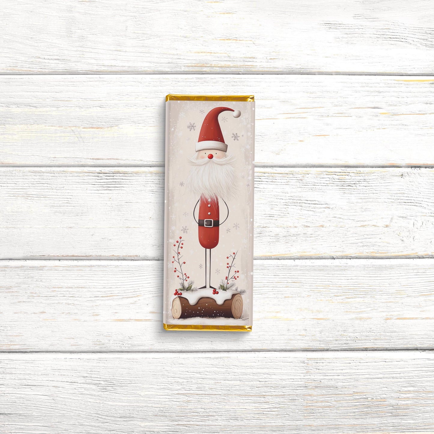 christmas candy bar wrappers | scandinavian santa | stocking stuffer favors | bulk party wrappers only