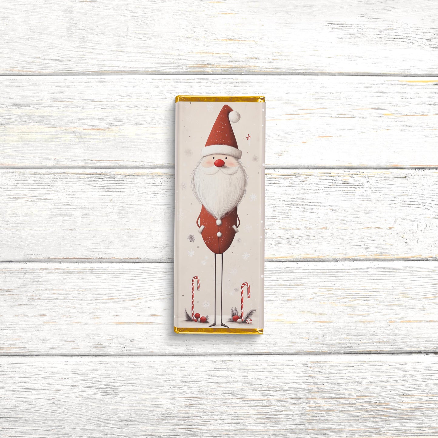 christmas candy bar wrappers | scandinavian santa | stocking stuffer favors | bulk party wrappers only