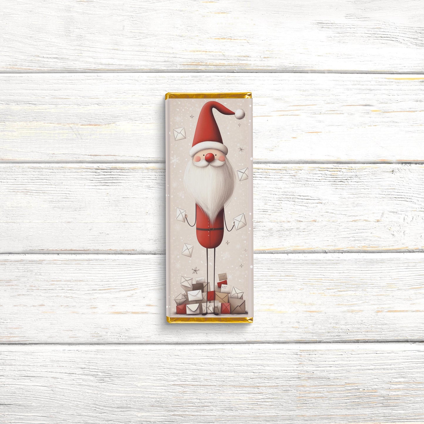 christmas candy bar wrappers | scandinavian santa | stocking stuffer favors | bulk party wrappers only